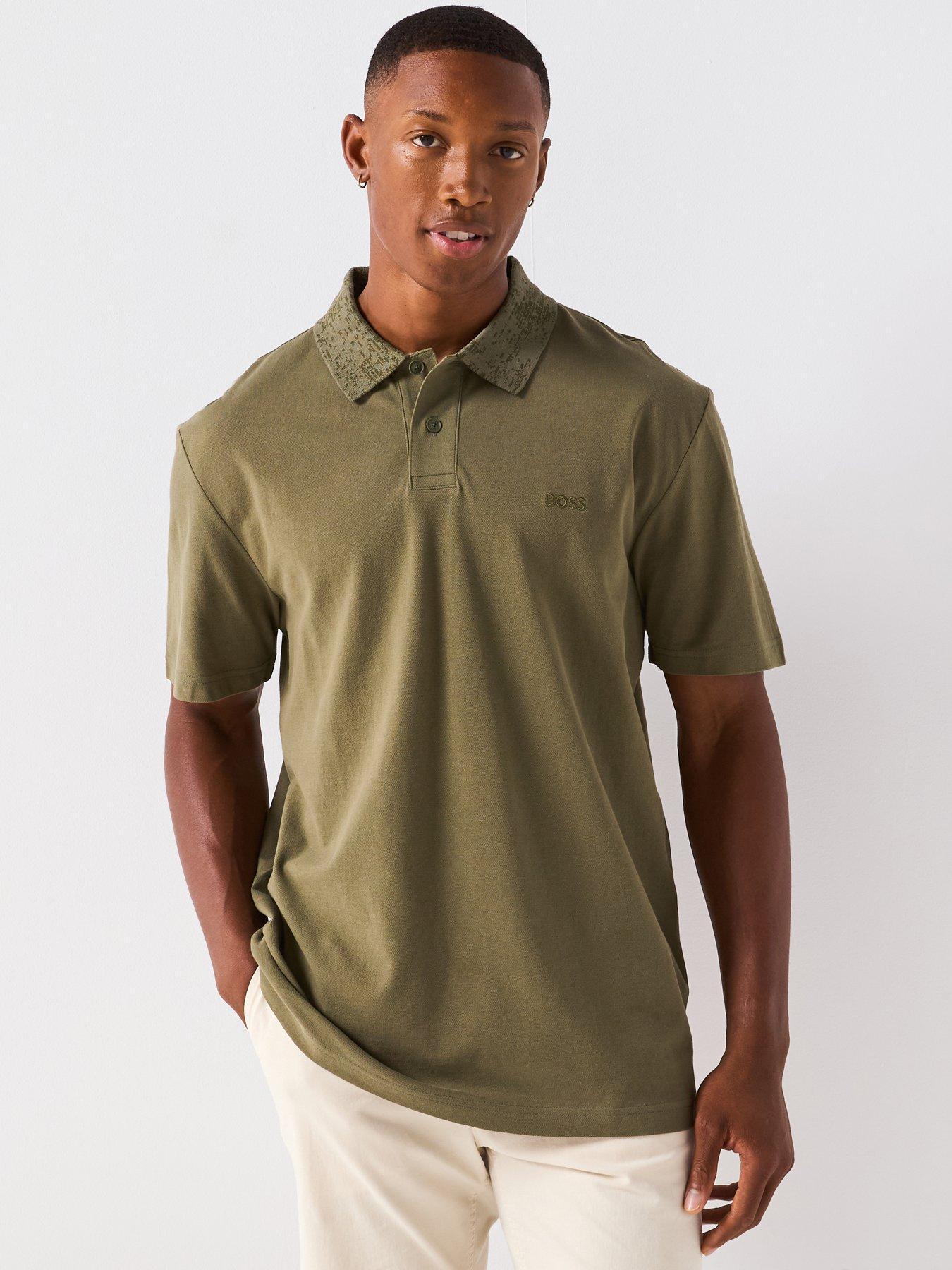 undefined Boss Pe Tirecollar Textured Collar Polo Shirt - Green