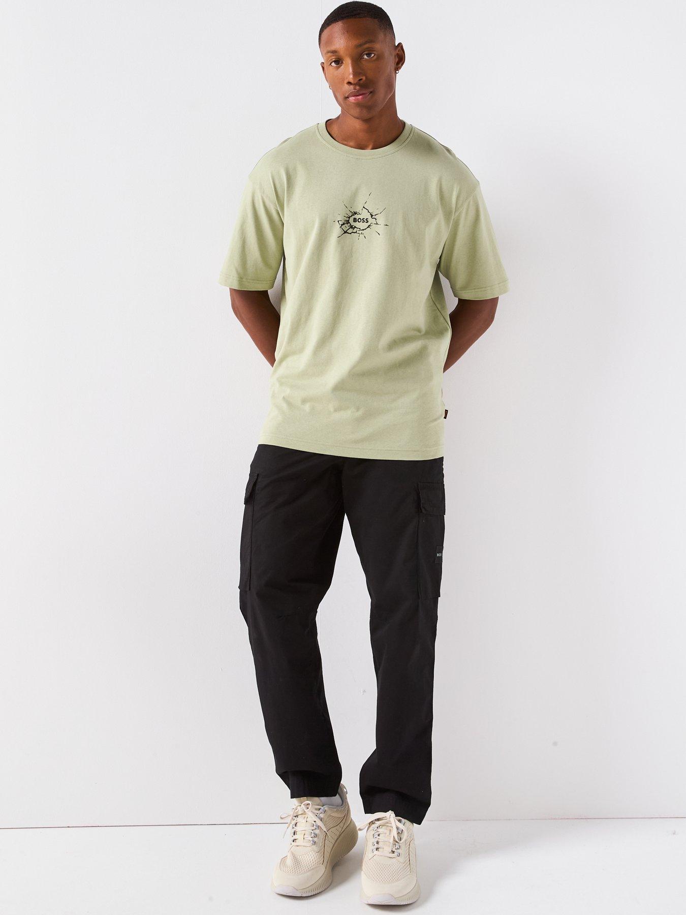 Image 3 of 6 of BOSS Voyage Relaxed Fit Small Crack Logo T-Shirt - Green