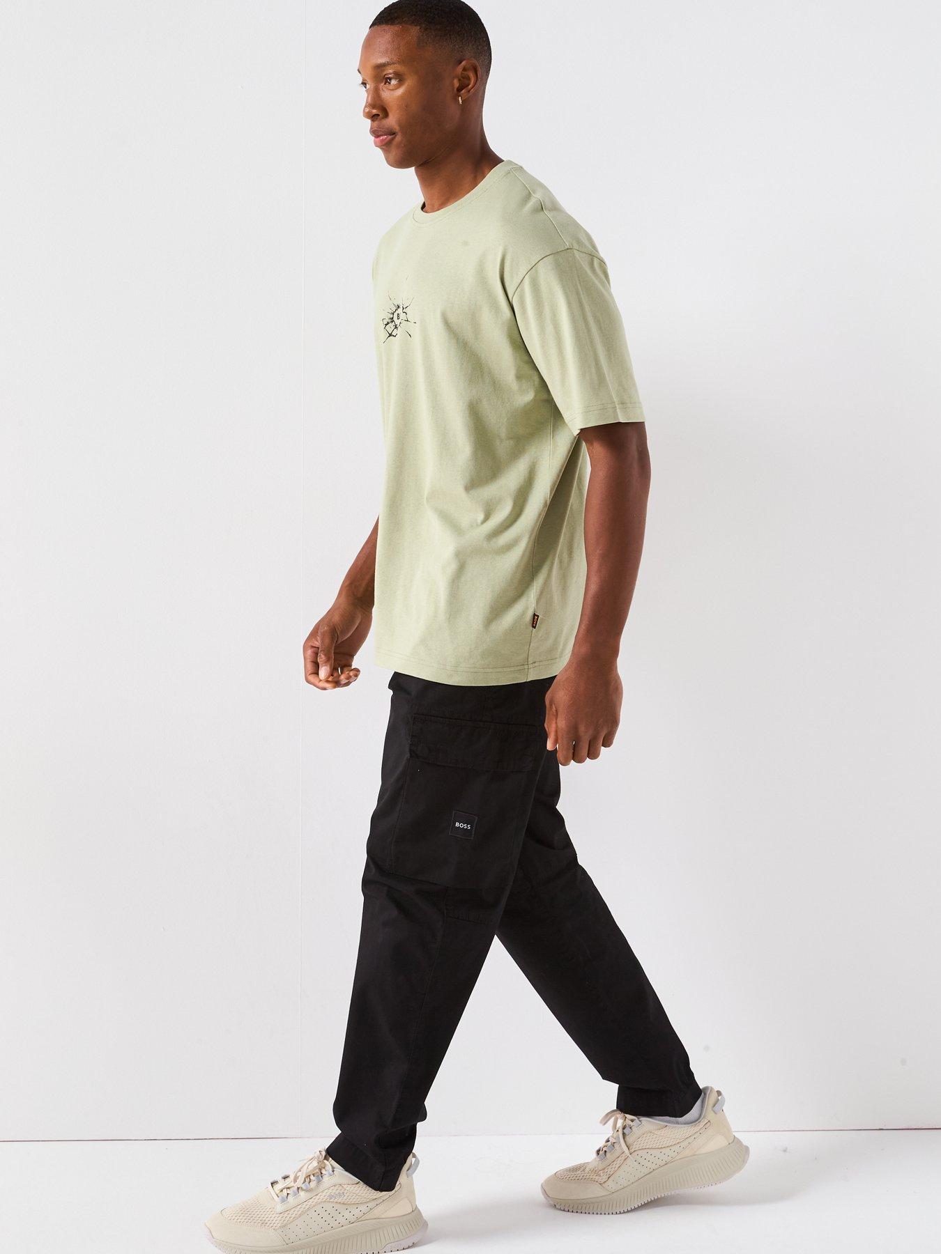 Image 5 of 6 of BOSS Voyage Relaxed Fit Small Crack Logo T-Shirt - Green
