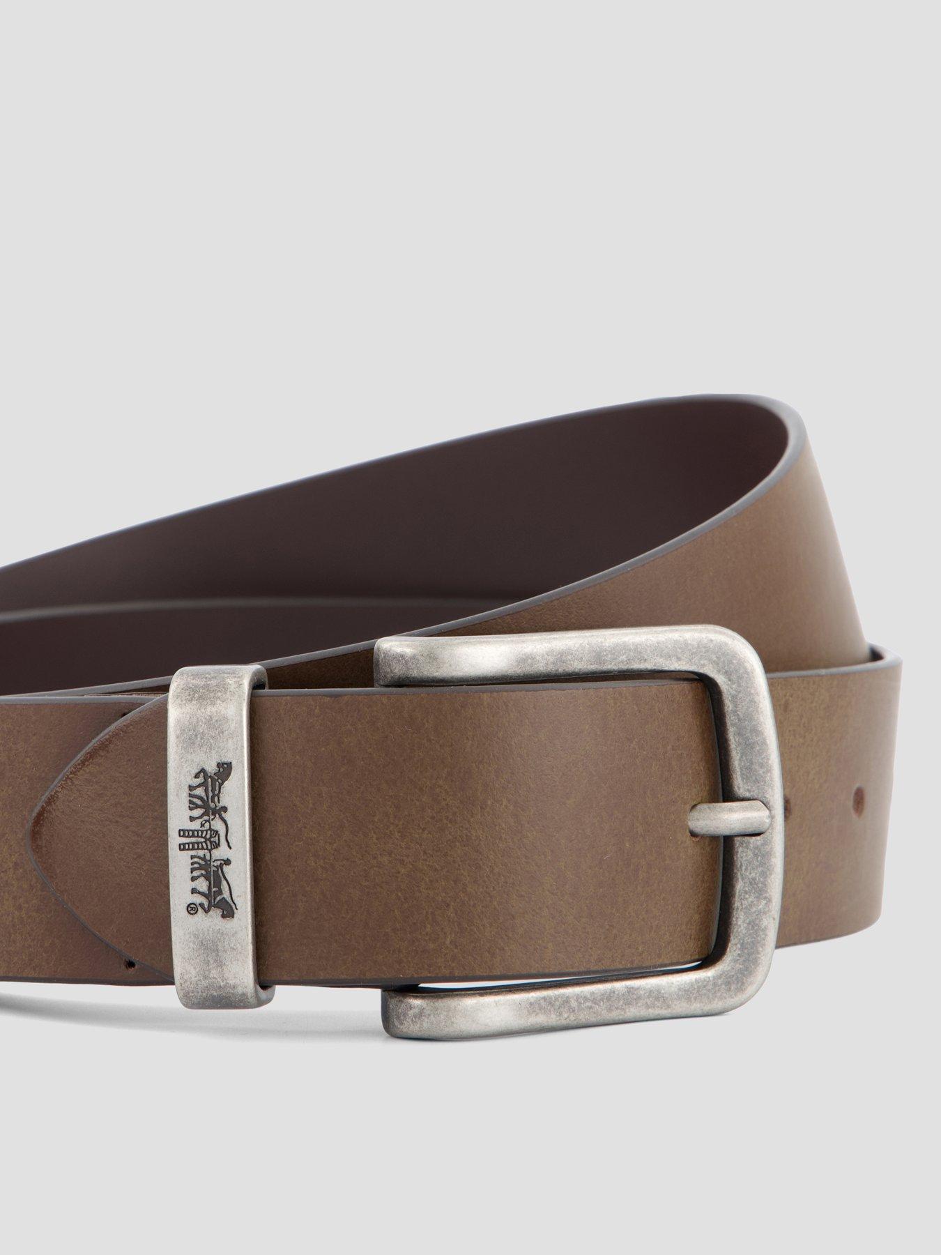 Image 2 of 6 of Levi's Metal Two Horse Keeper Leather Belt - Brown