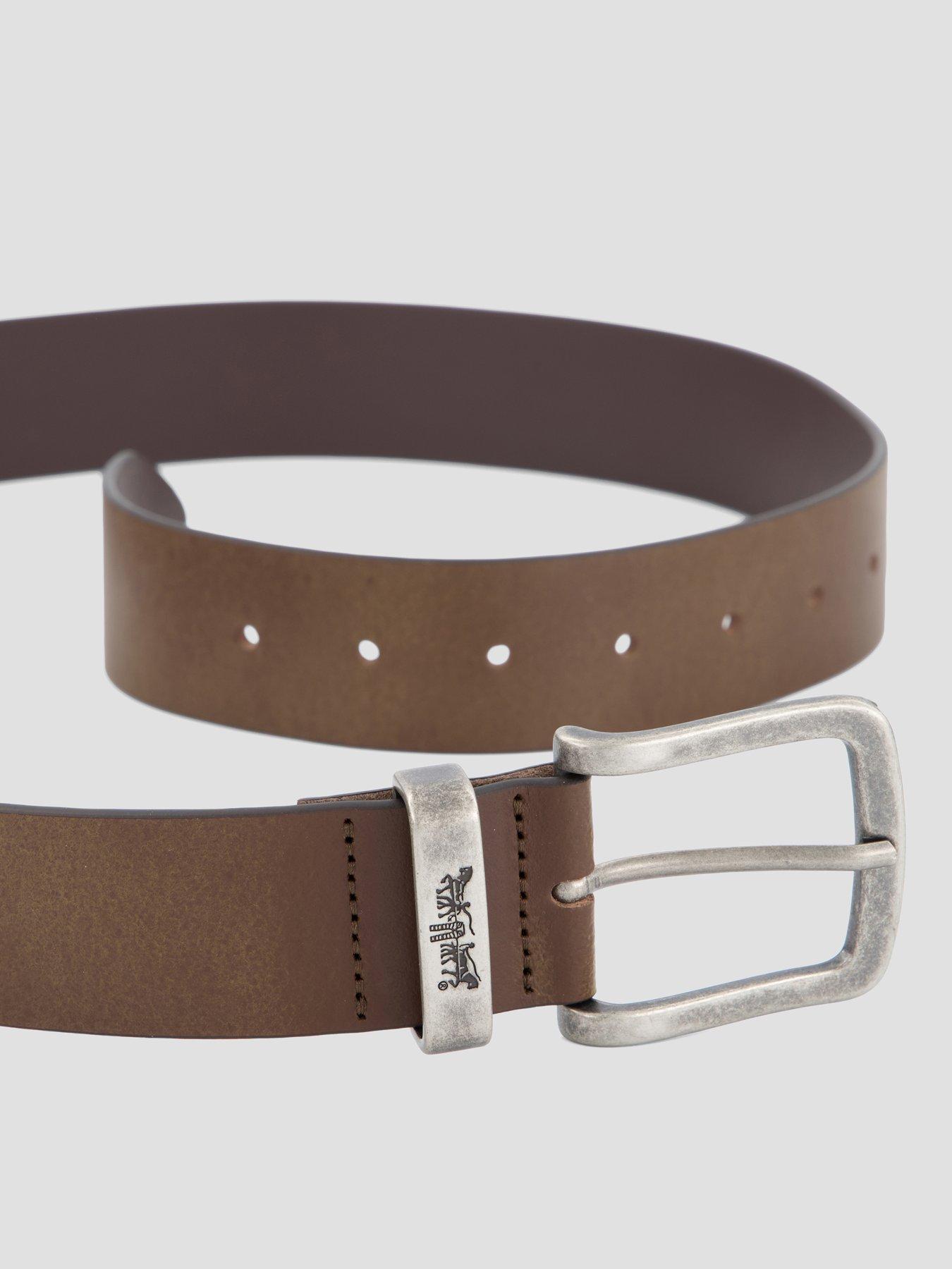 Image 3 of 6 of Levi's Metal Two Horse Keeper Leather Belt - Brown