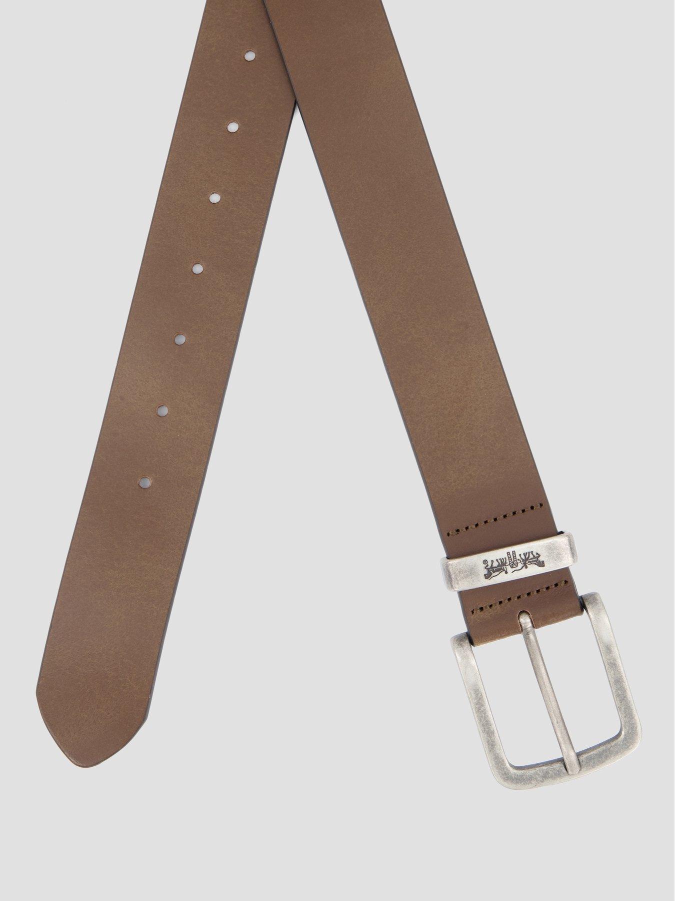 Image 4 of 6 of Levi's Metal Two Horse Keeper Leather Belt - Brown