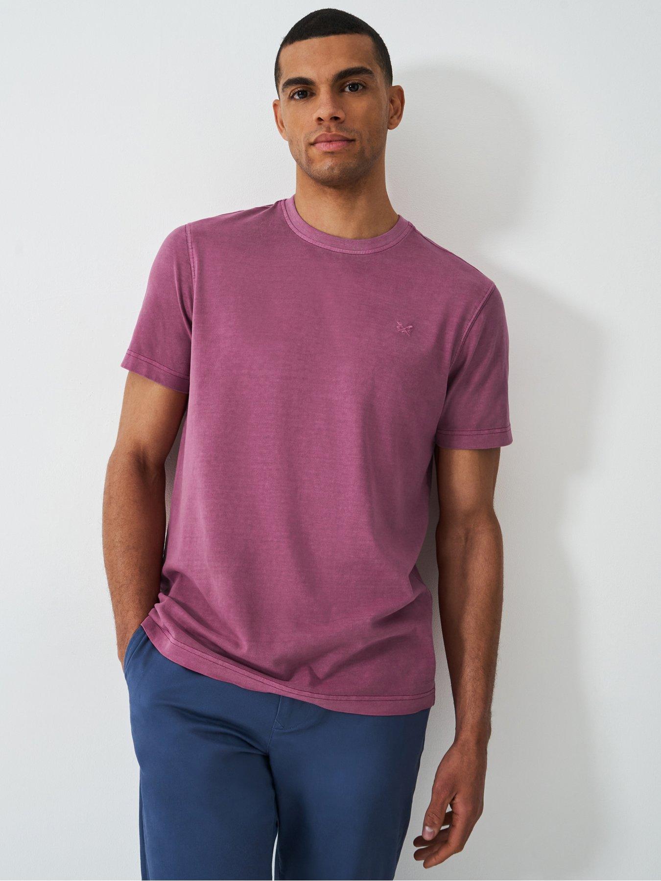 undefined Crew Clothing Garment Dyed Short Sleeve T-shirt - Purple