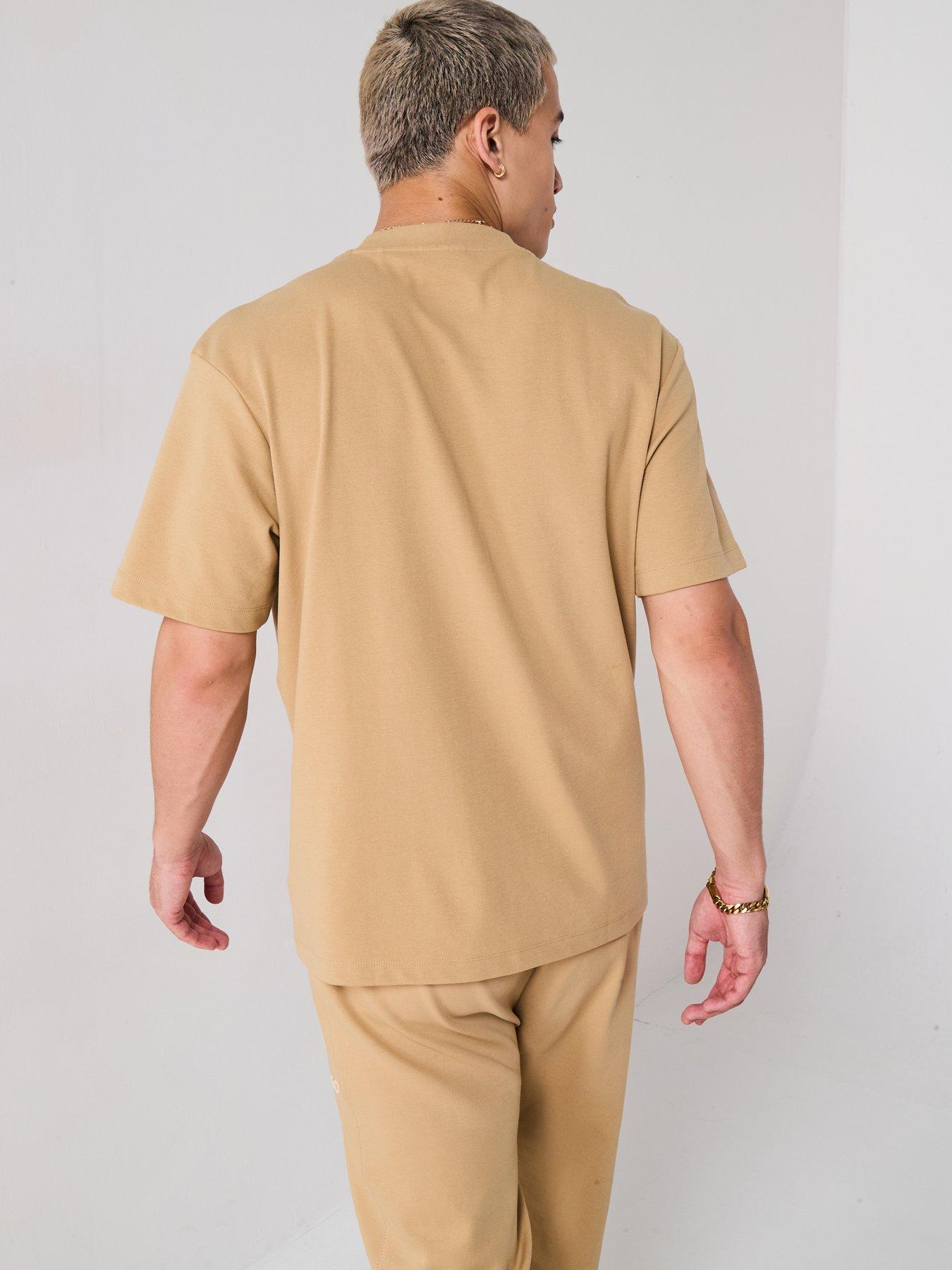 Image 2 of 6 of HUGO Relaxed Fit Dubi Tech T-Shirt - Beige