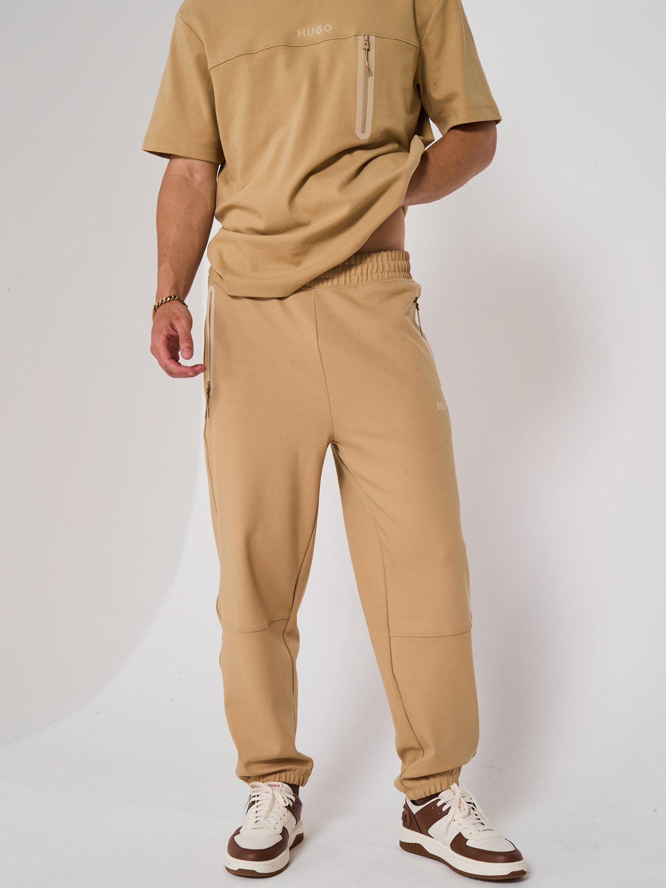 HUGO Relaxed Fit Dubrosi Tech Joggers - Beige