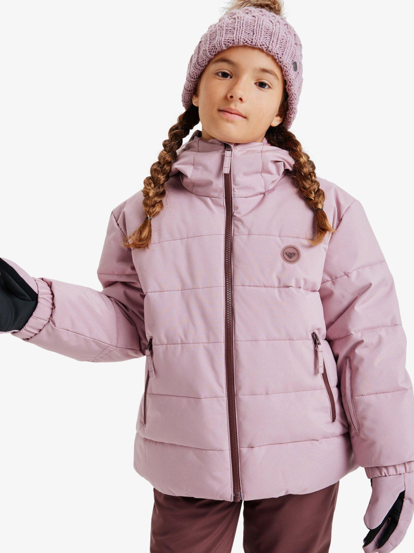 Roxy Junior Girls Skiing Snowyhill Puffy Jacket, Purple, Size 12 Years