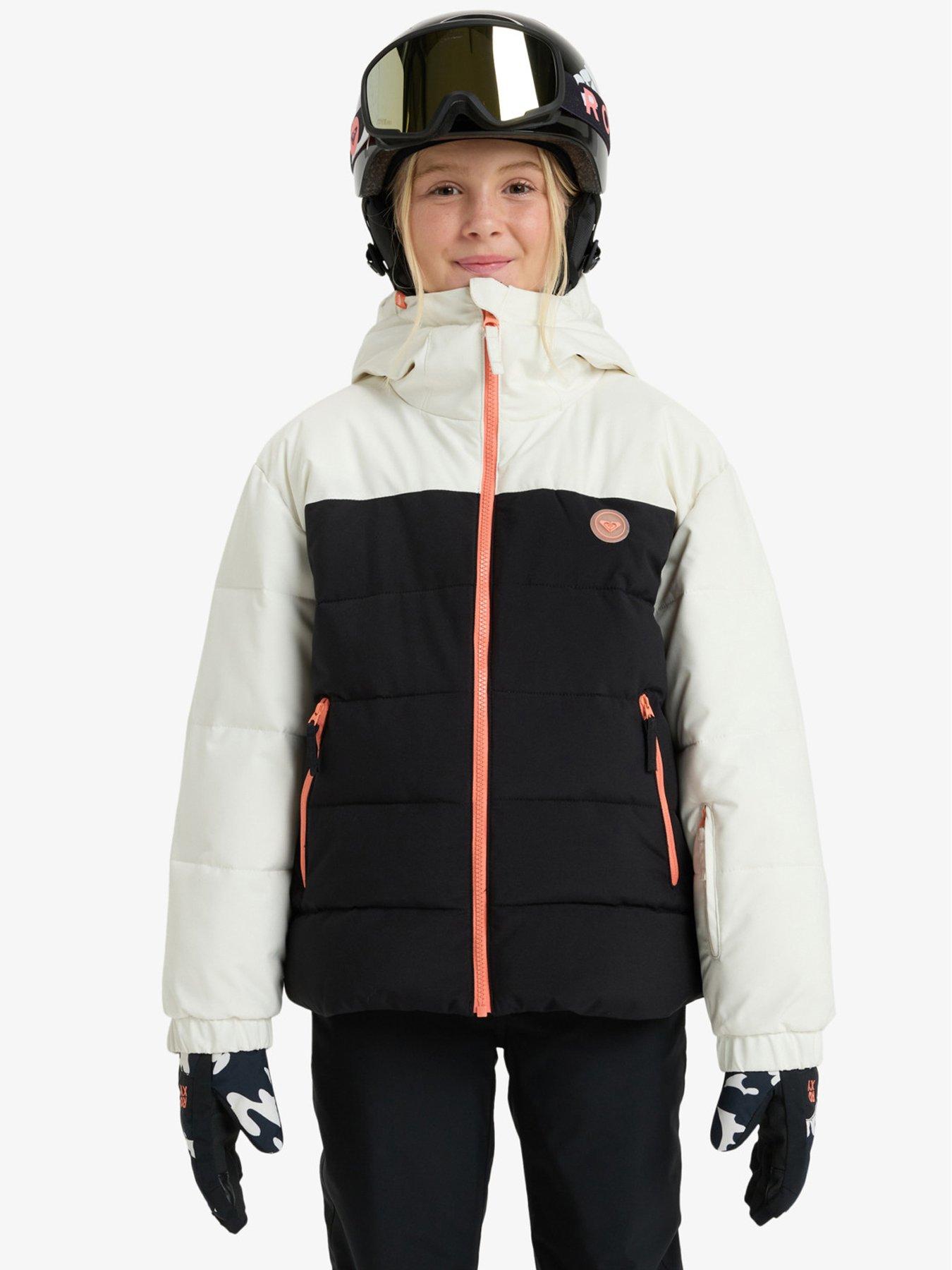 Roxy Junior Girls Skiing Snowyhill Puffy Jacket, White, Size 14 Years