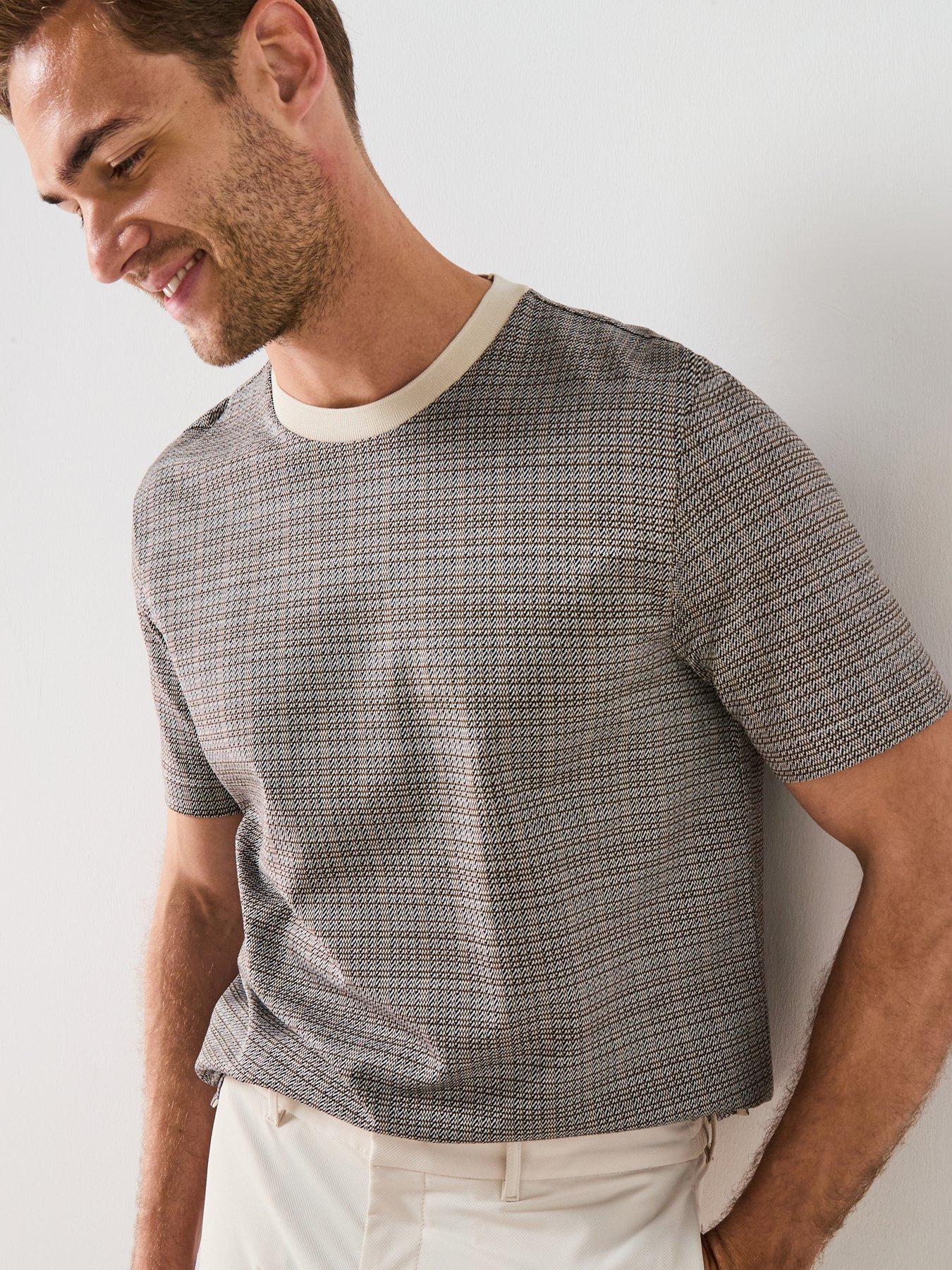 undefined Mercerised Grid Print Short Sleeve T-Shirt - Multi