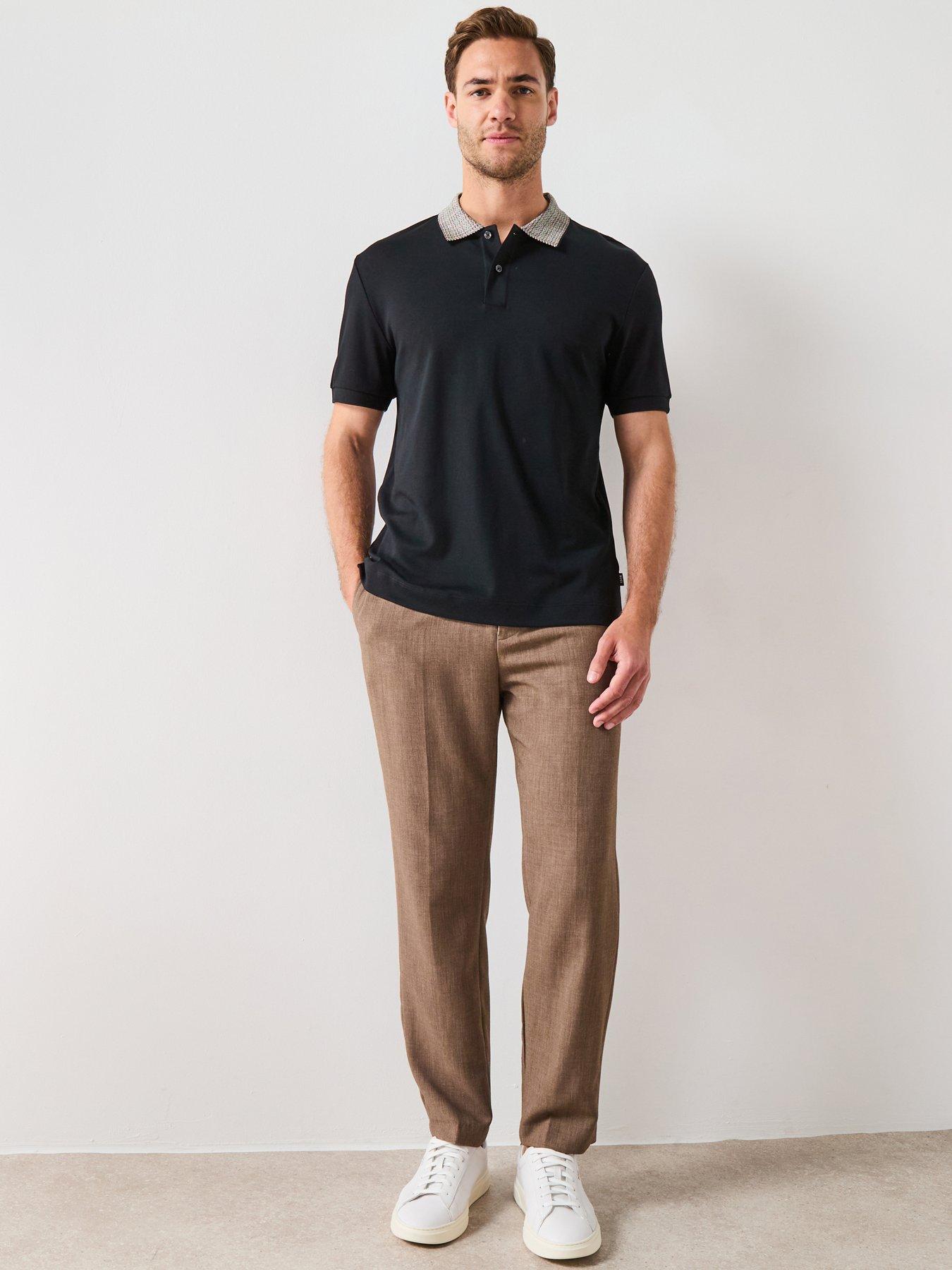 Image 3 of 6 of BOSS H-Parlay 302 Regular Fit Contrast Collar Polo Shirt - Black