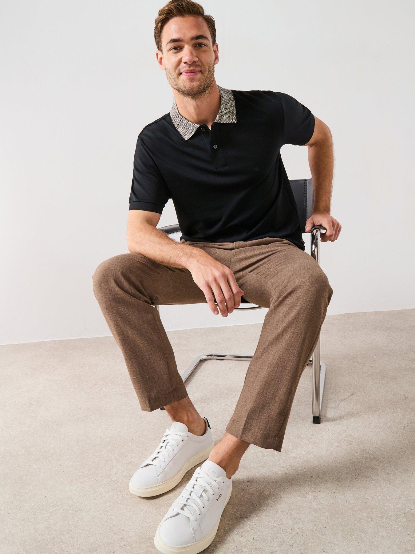 Image 5 of 6 of BOSS H-Parlay 302 Regular Fit Contrast Collar Polo Shirt - Black