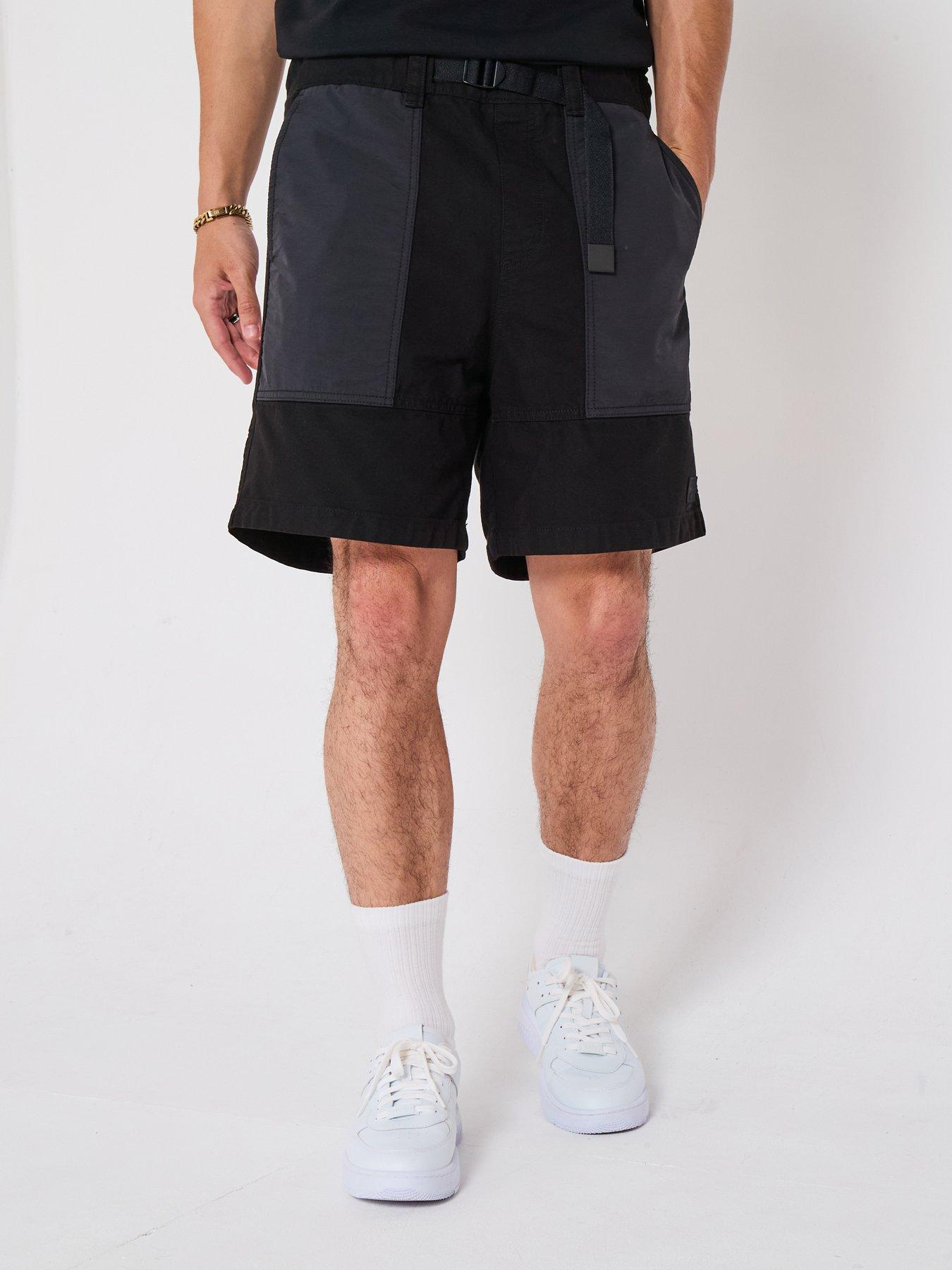 undefined Relaxed Fit Gabri252d Cargo Belted Shorts - Black