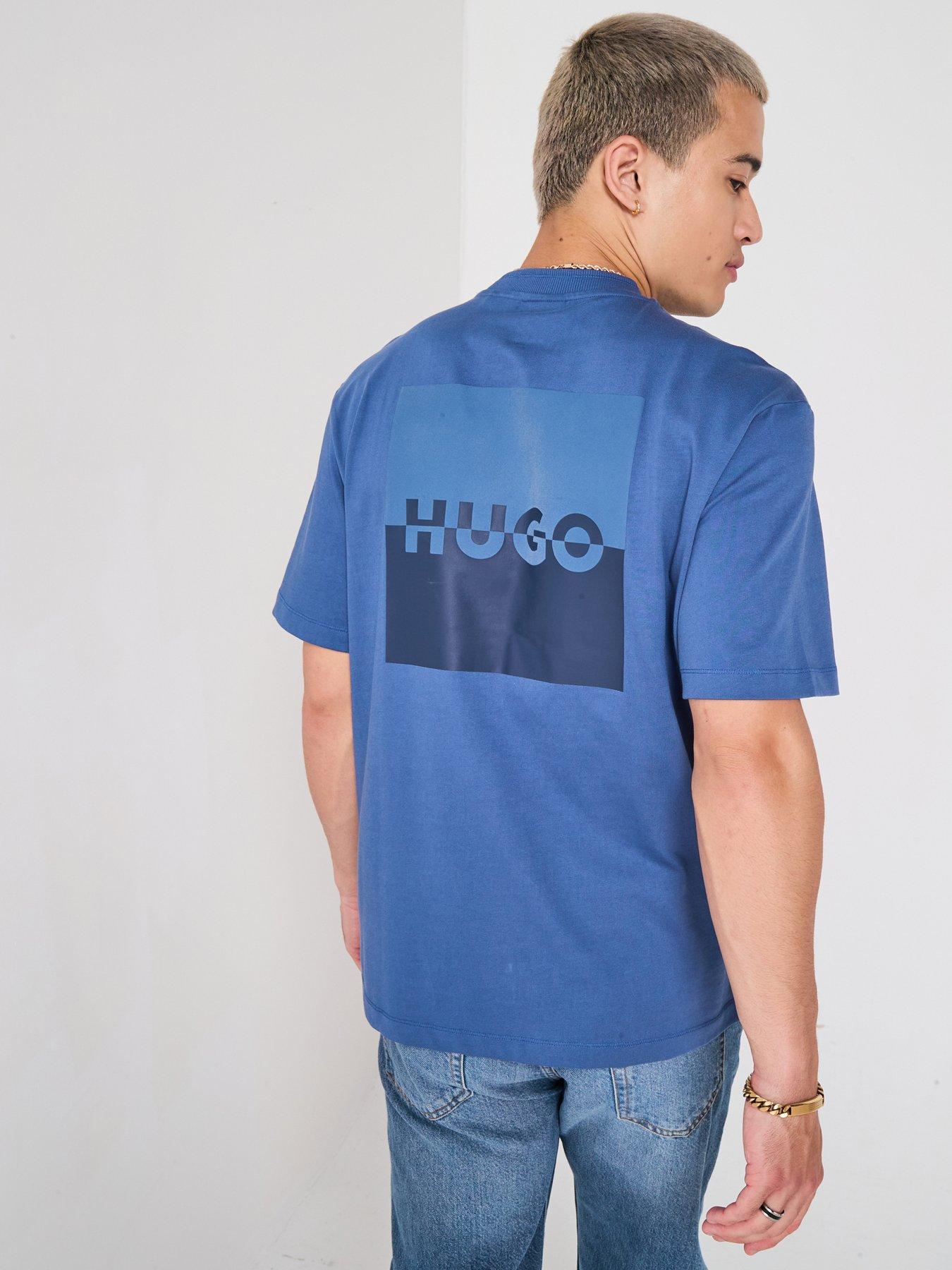 undefined Hugo Relaxed Fit Dusplito Back Print T-shirt - Blue