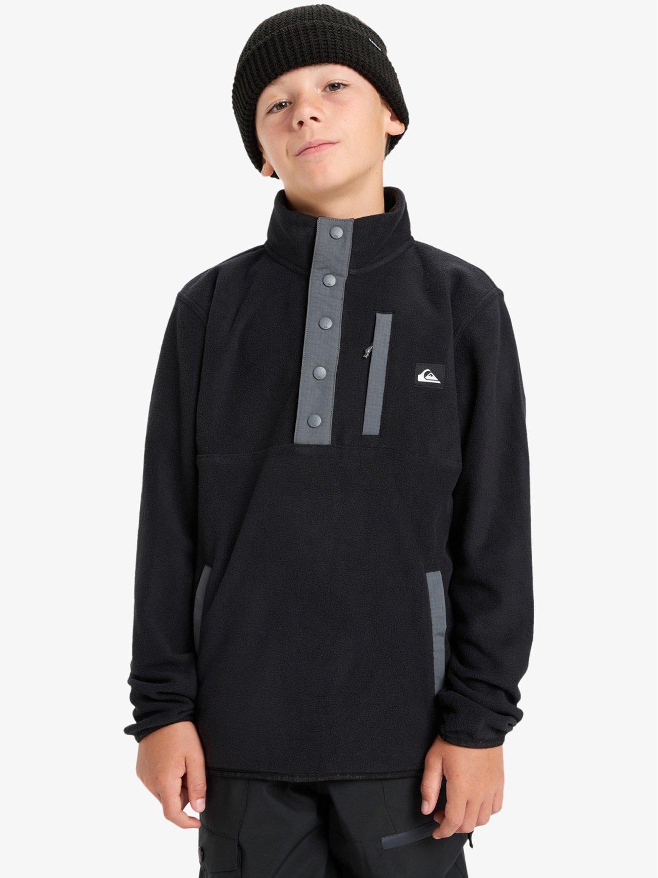 Quiksilver Junior Boys Skiing No Destination Fleece, Black, Size 12 Years