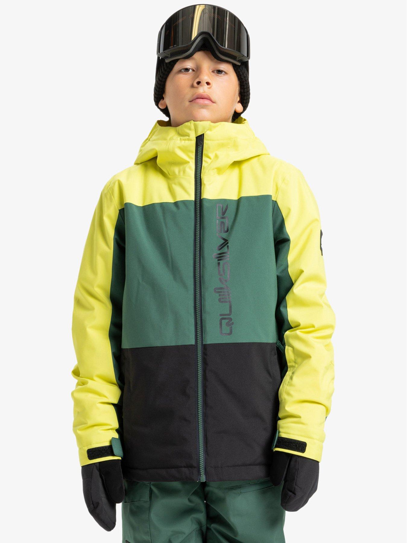 Quiksilver Junior Boys Skiing Side Hit Block Jacket, Black, Size 14 Years
