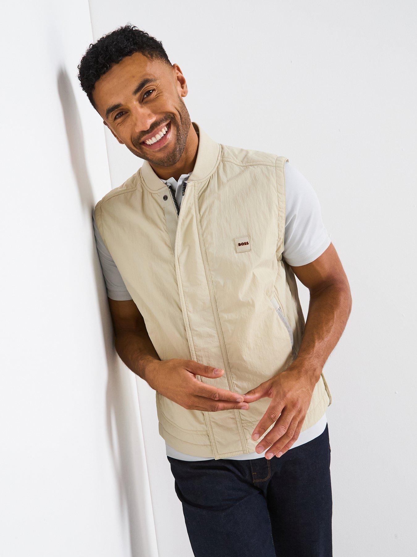 BOSS Ogear W Nylon Mix Gilet - Beige