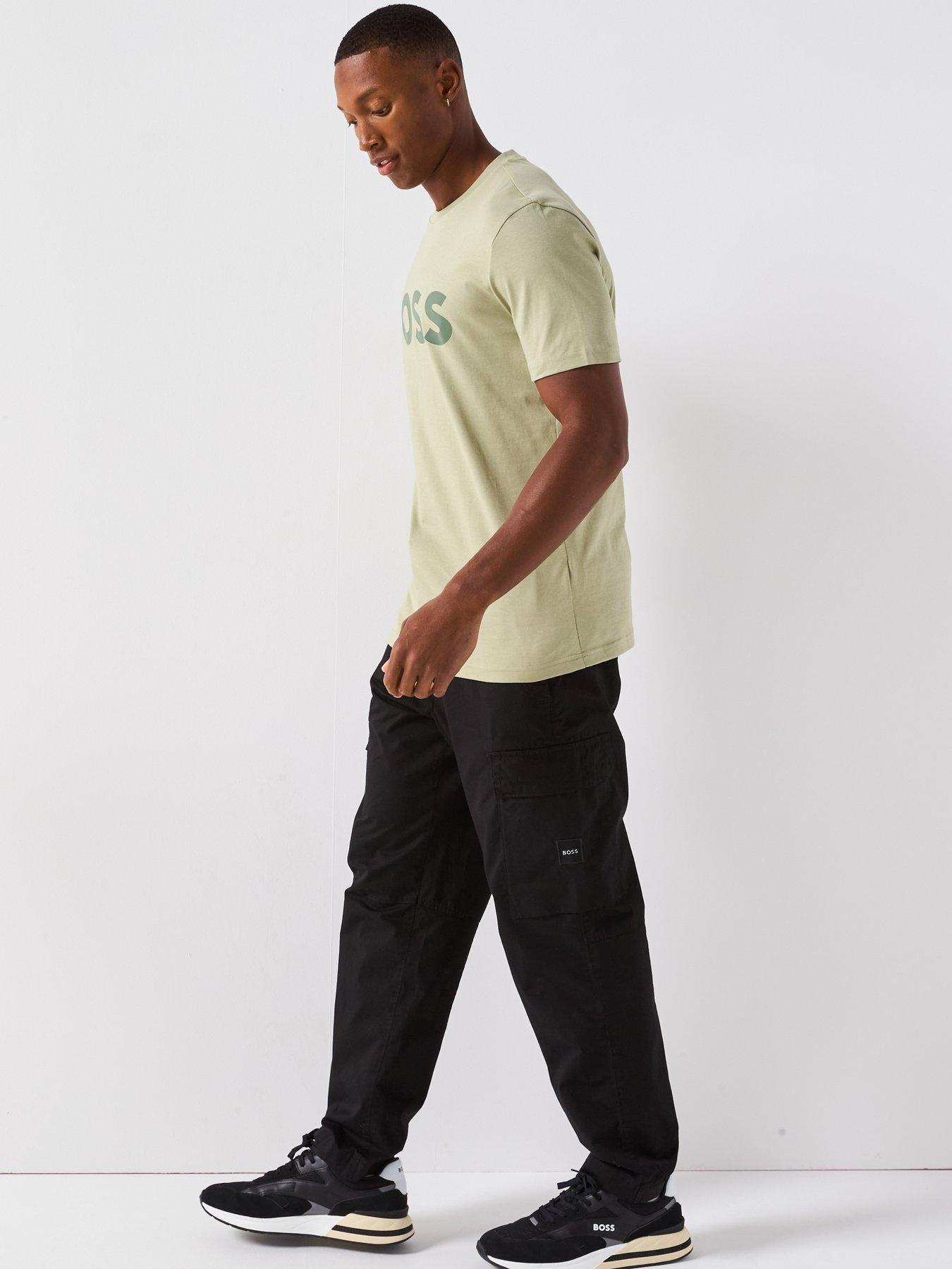Image 5 of 6 of BOSS Thinking 1 Regular Fit Large Logo T-Shirt - Green