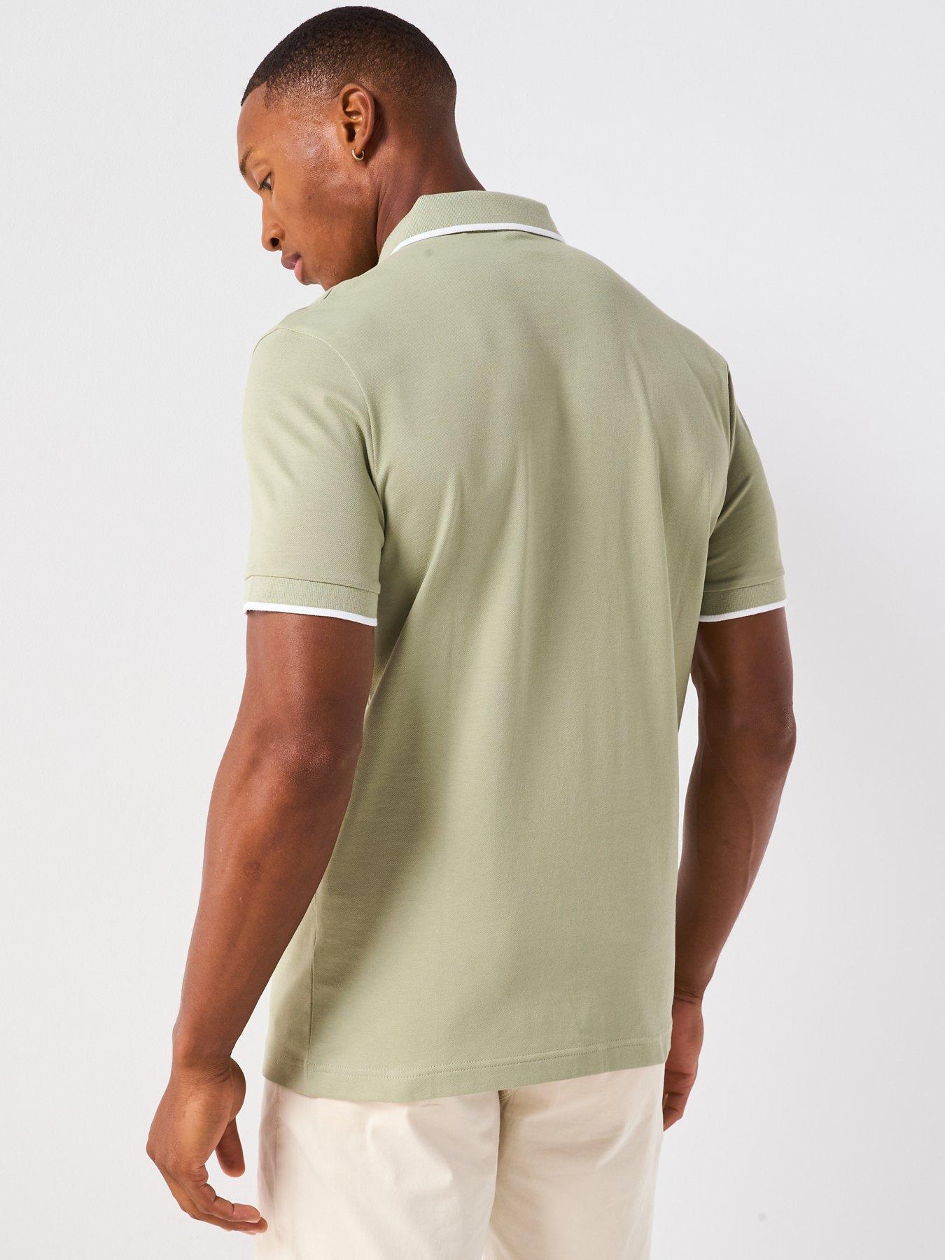 Image 2 of 6 of BOSS Passertip Slim Fit Short Sleeve Polo Shirt - Green