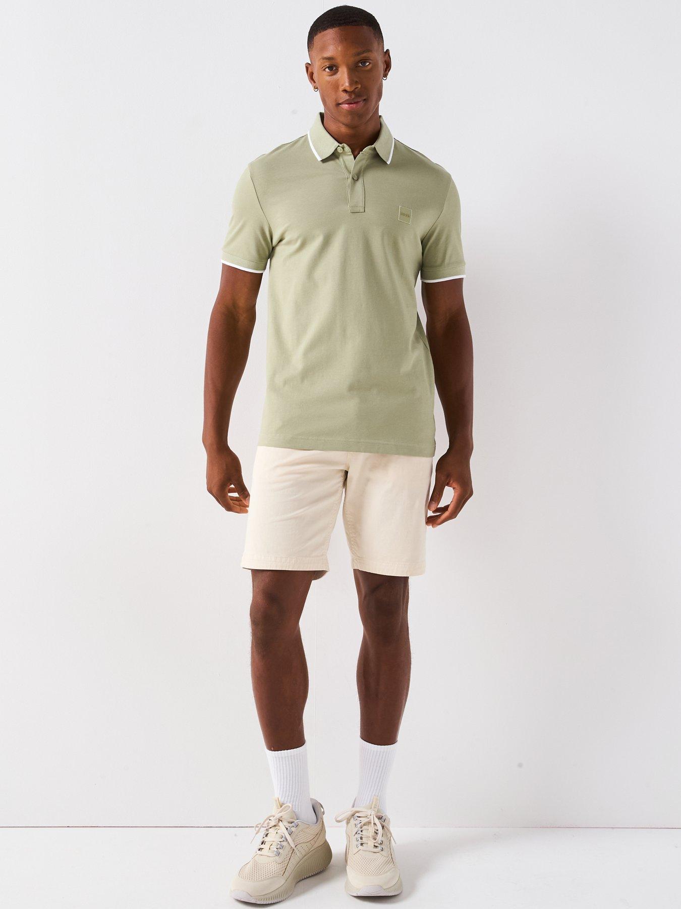 Image 3 of 6 of BOSS Passertip Slim Fit Short Sleeve Polo Shirt - Green