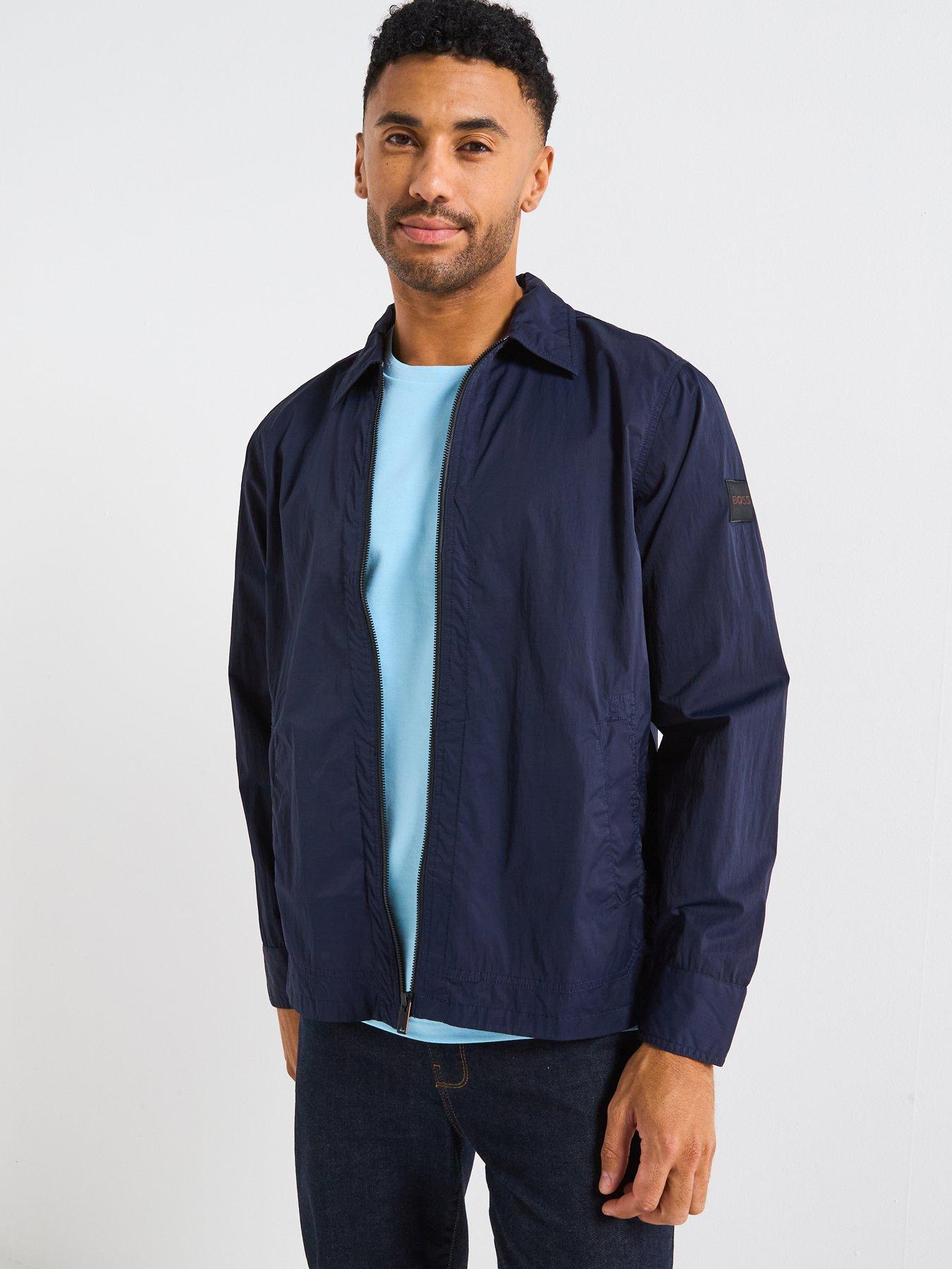 undefined Leejay 1 M Nylon Zip Through Overshirt - Navy