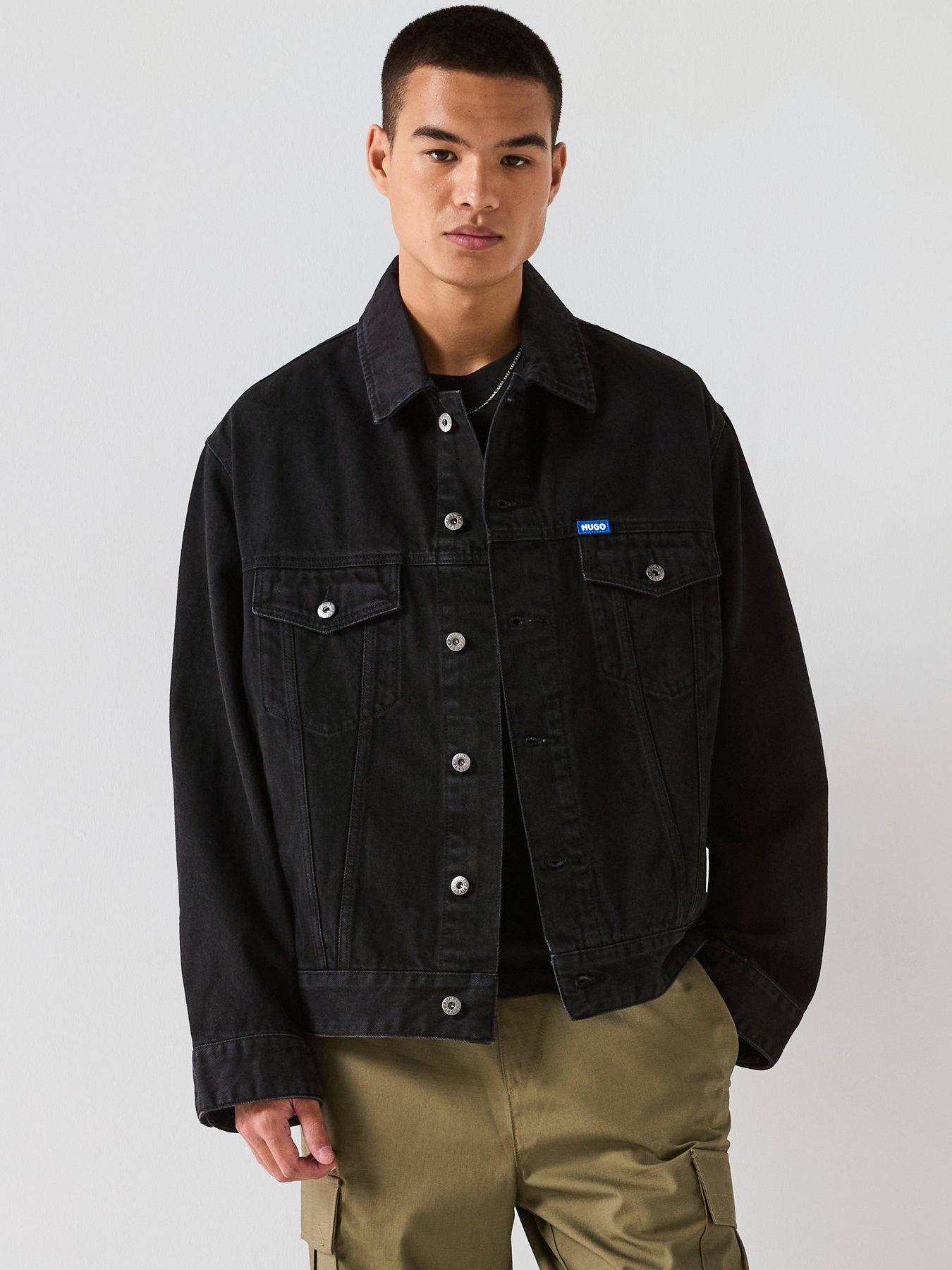 HUGO Blue Loose Fit Kirkby Denim Jacket - Black