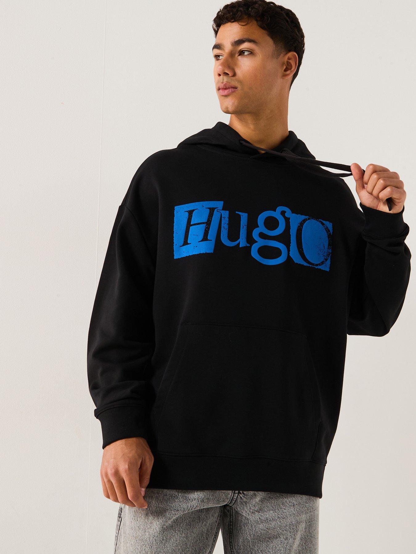 undefined Blue Nildi Loose Stencil Logo Overhead Hoodie - Black