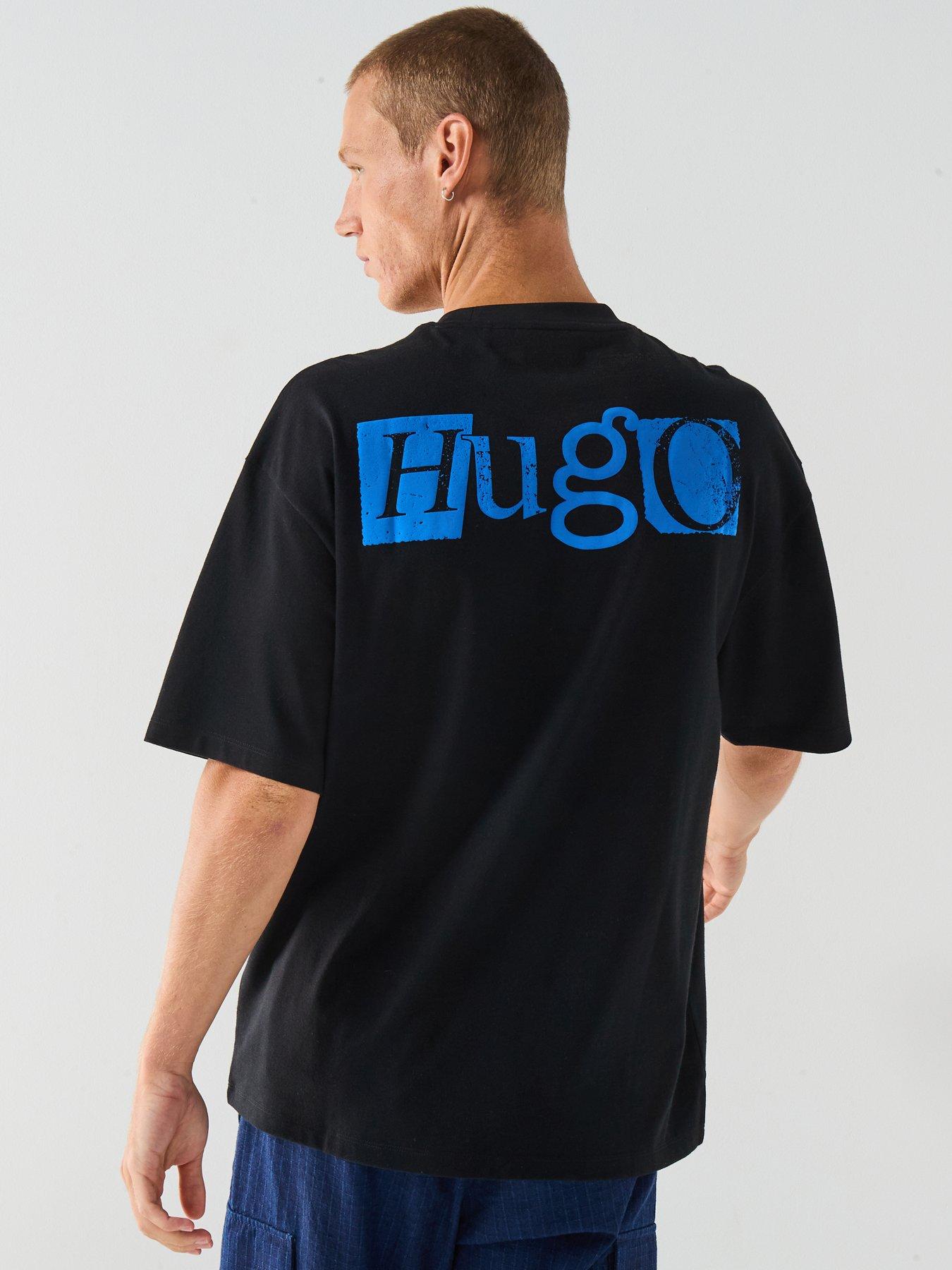 undefined Blue Nilte Loose Fit Left Chest Stencil Logo T-Shirt - Black