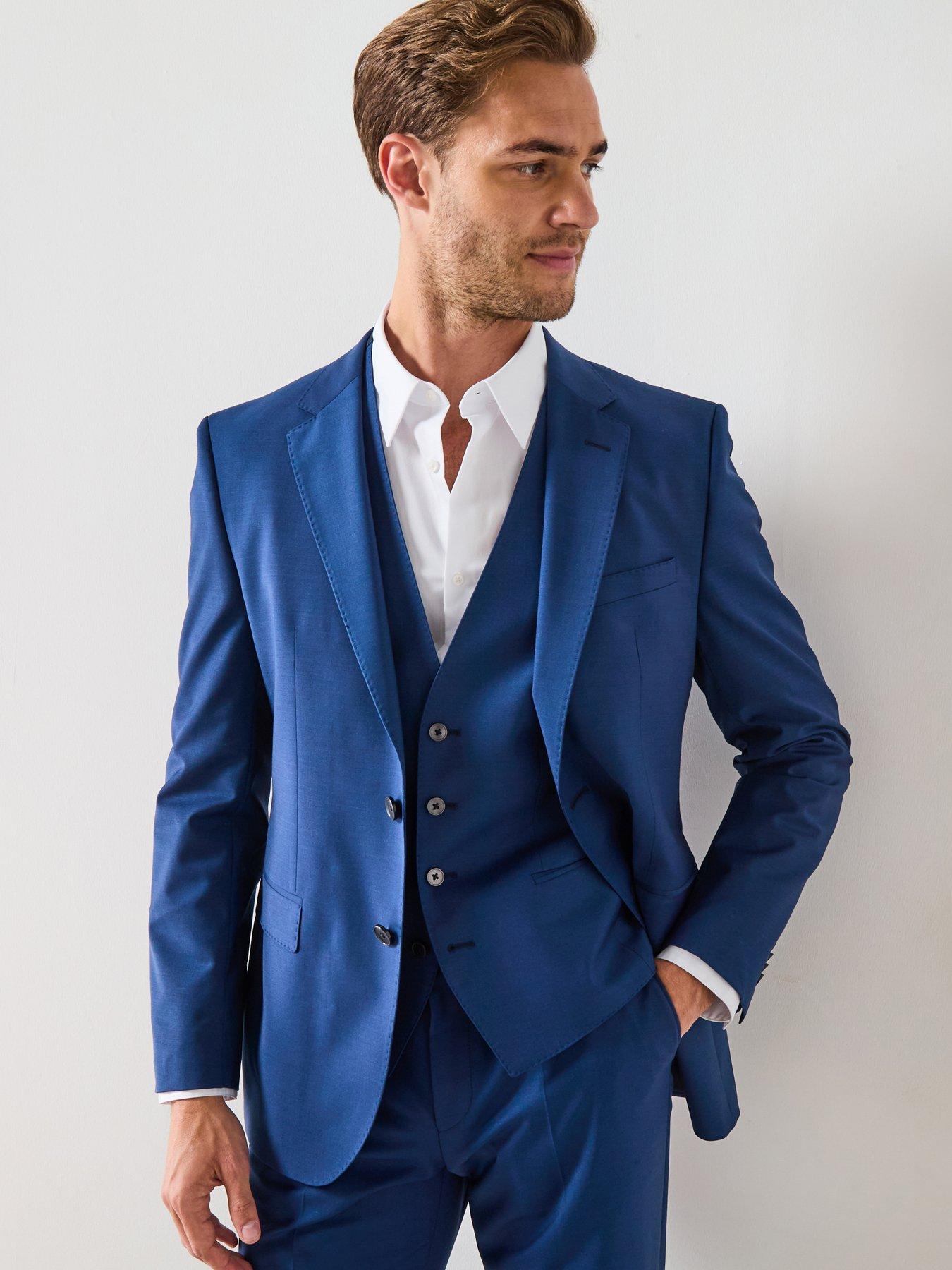Image 1 of 6 of BOSS H-Jasper Slim Fit Suit Jacket - Blue