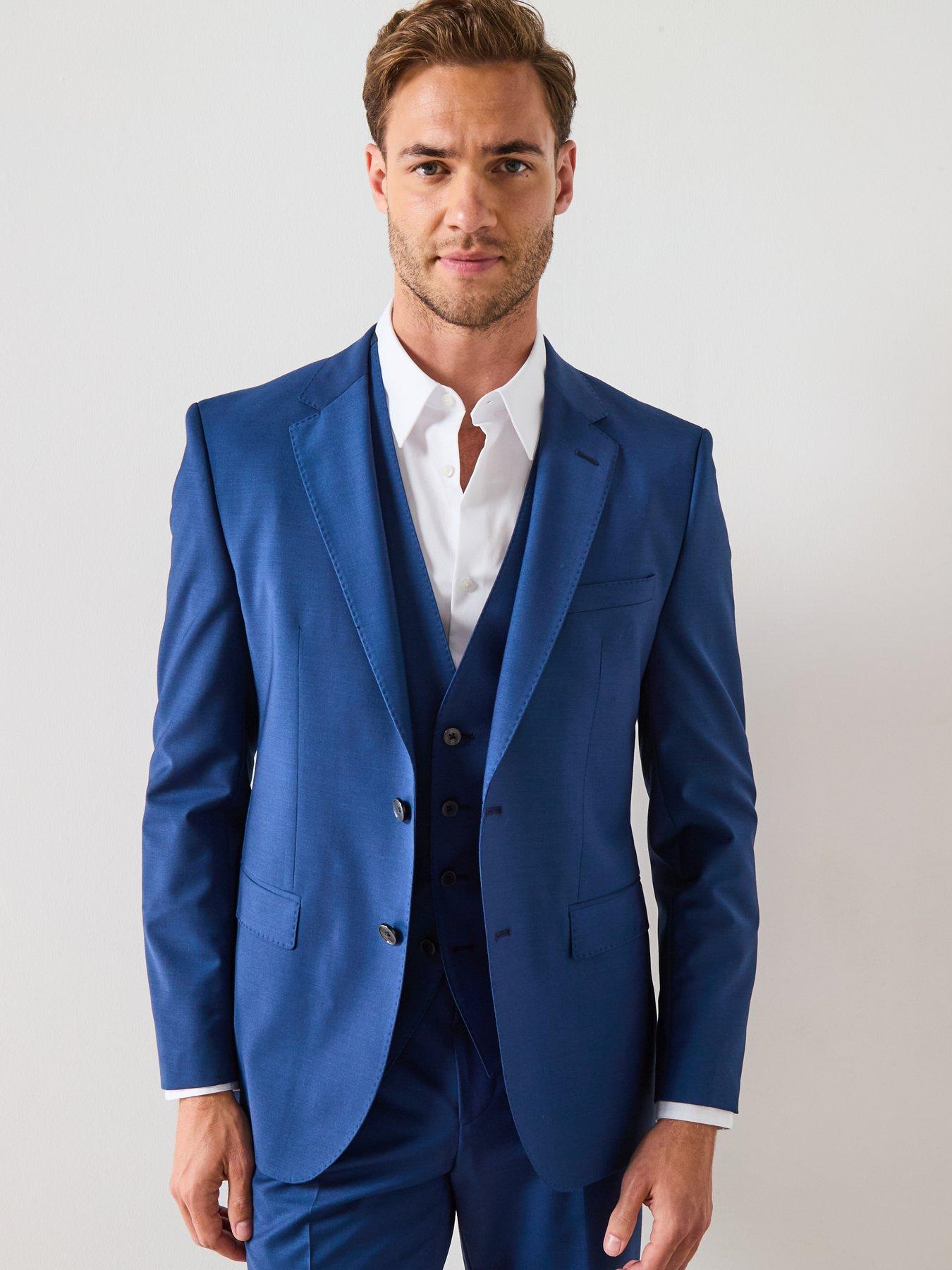 Image 4 of 6 of BOSS H-Jasper Slim Fit Suit Jacket - Blue