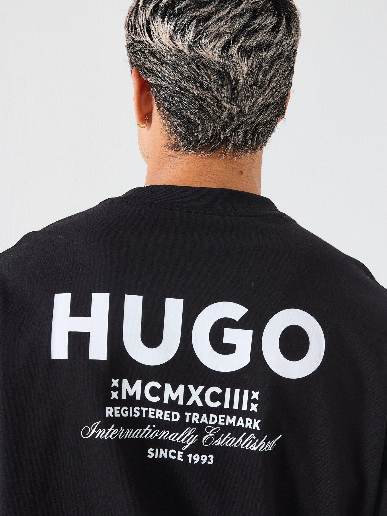 Image 2 of 5 of HUGO Blue Nalono Oversized International Logo Backprint T-Shirt - Black