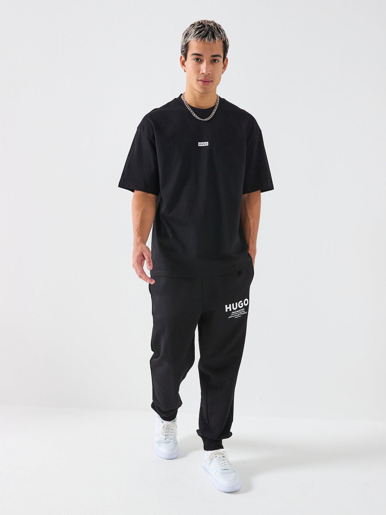 Image 3 of 5 of HUGO Blue Nalono Oversized International Logo Backprint T-Shirt - Black