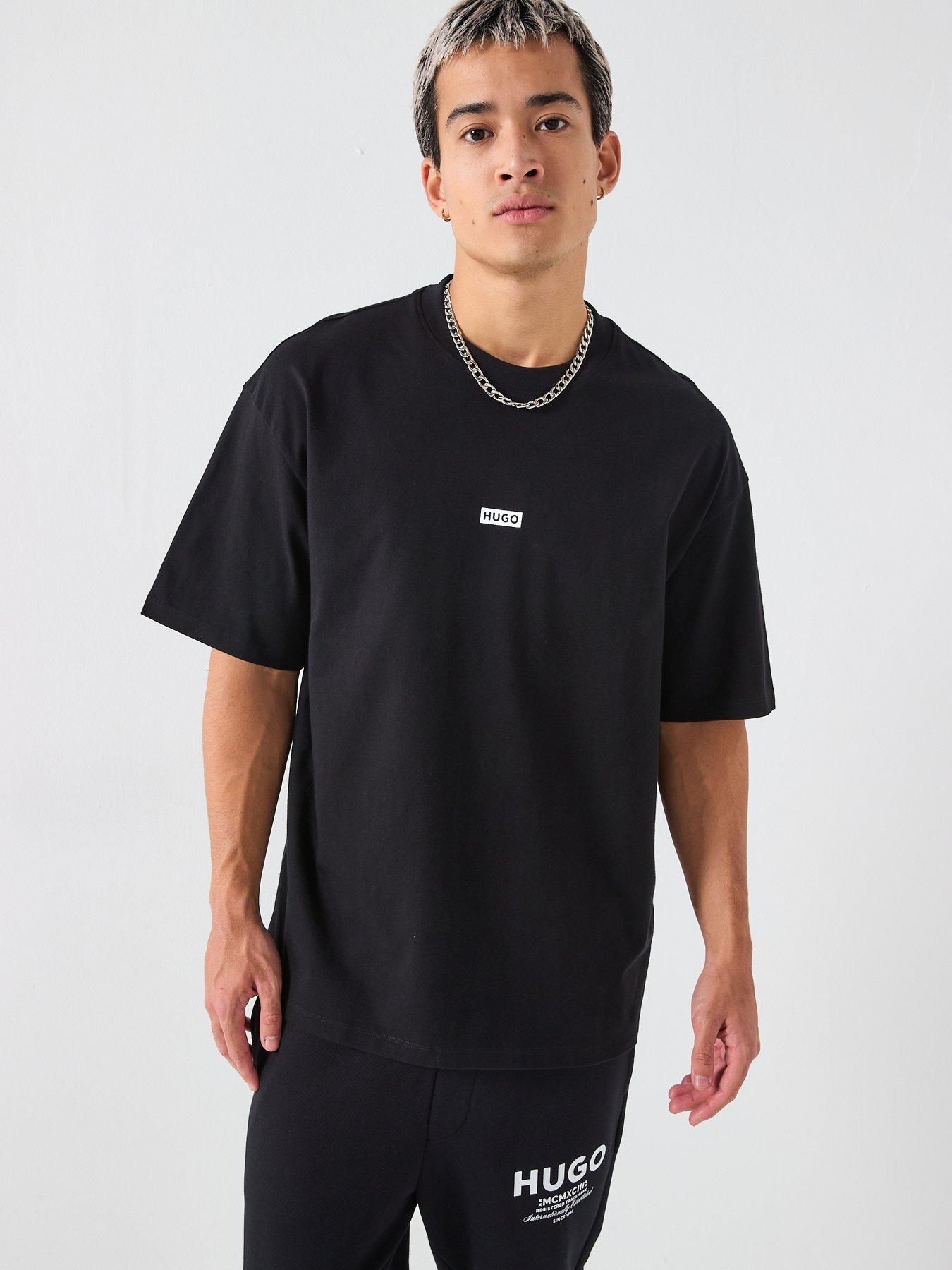 Image 5 of 5 of HUGO Blue Nalono Oversized International Logo Backprint T-Shirt - Black