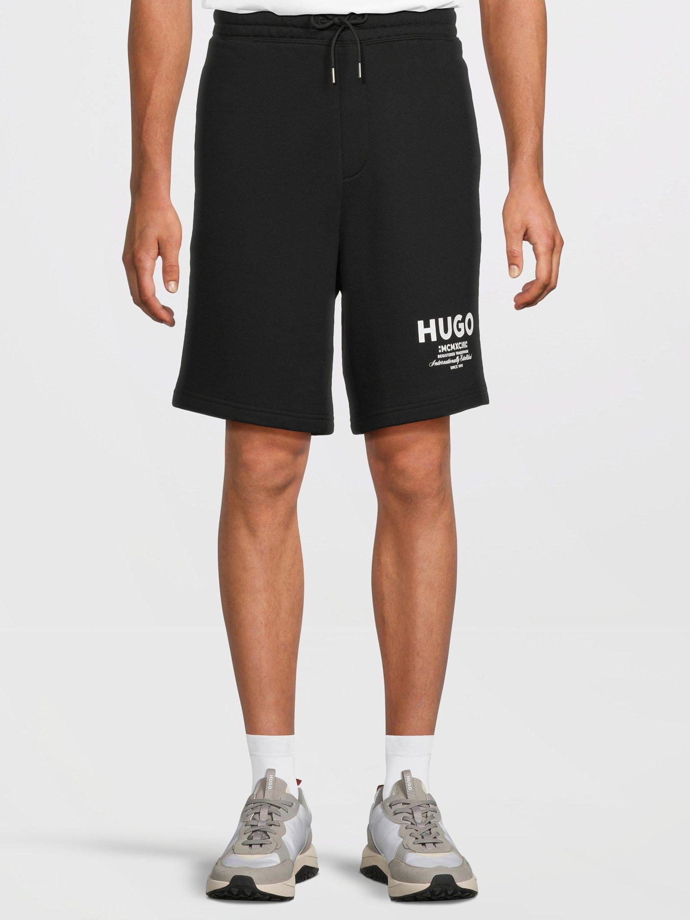 HUGO Nomario Oversized International Logo Jersey Shorts - Black