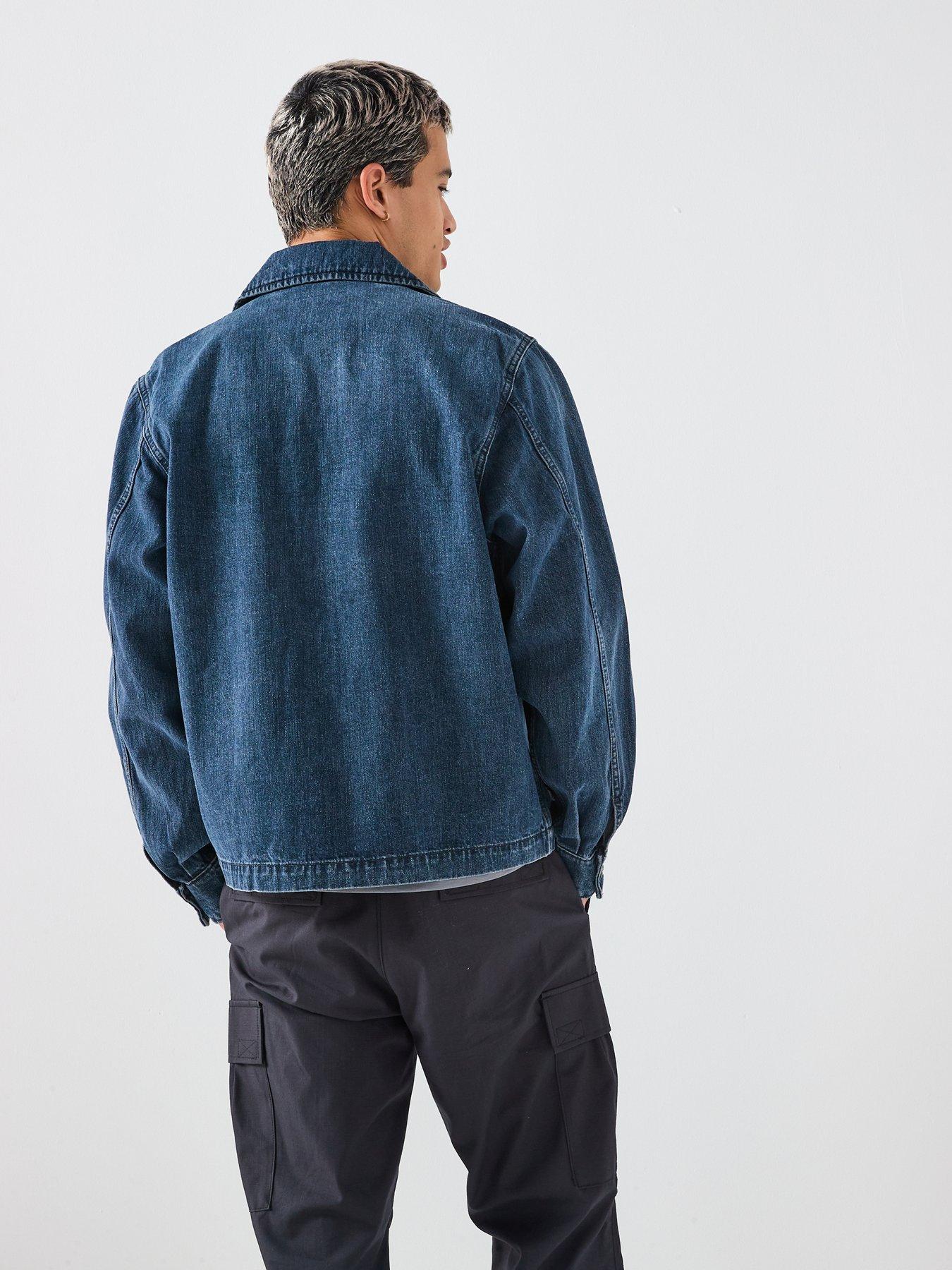 Image 2 of 6 of HUGO Blue Chian Regular Fit Zipped Denim Jacket - Dark Blue
