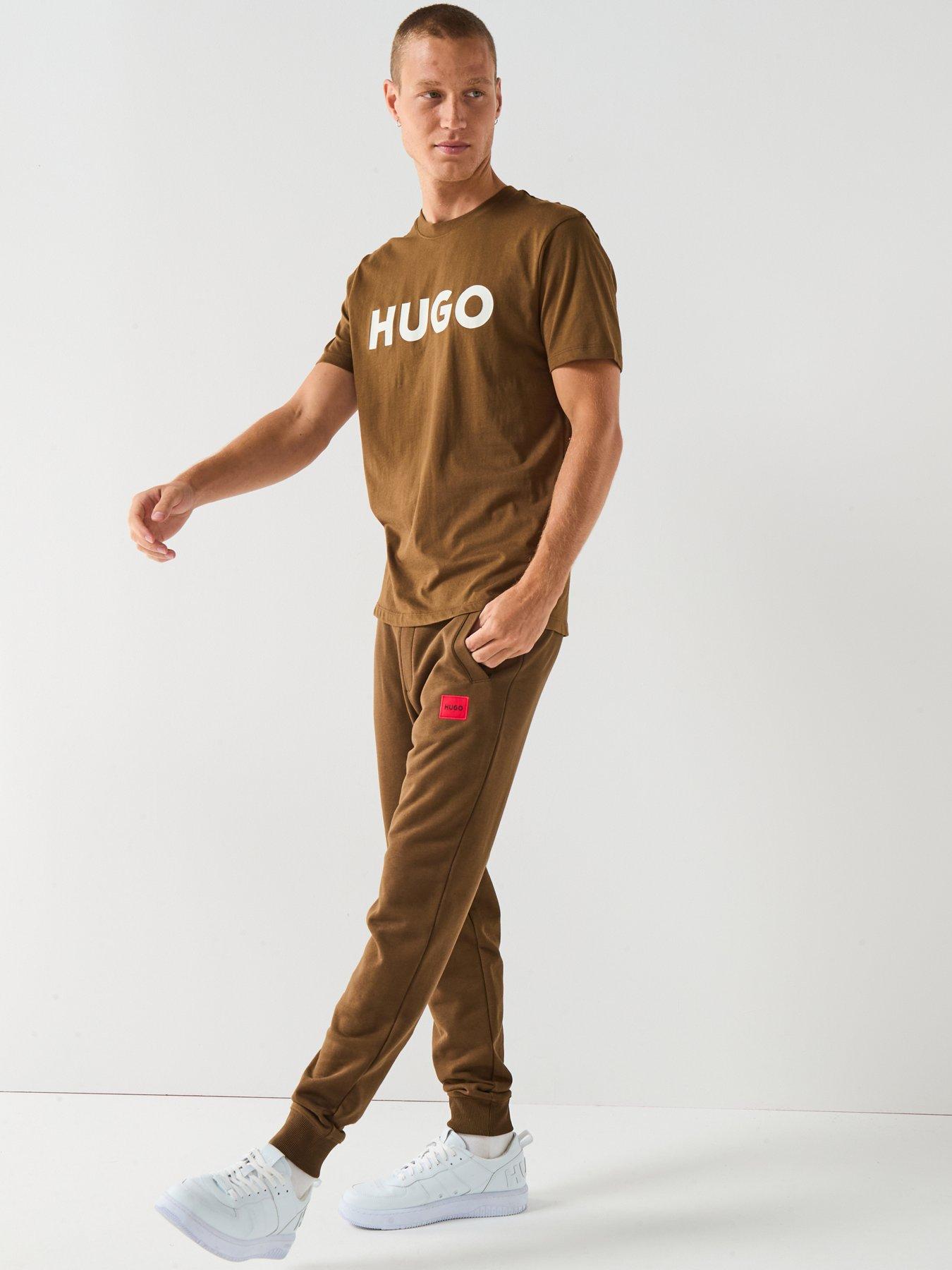 Image 3 of 6 of HUGO Red Patch Logo Cuff Joggers - Brown