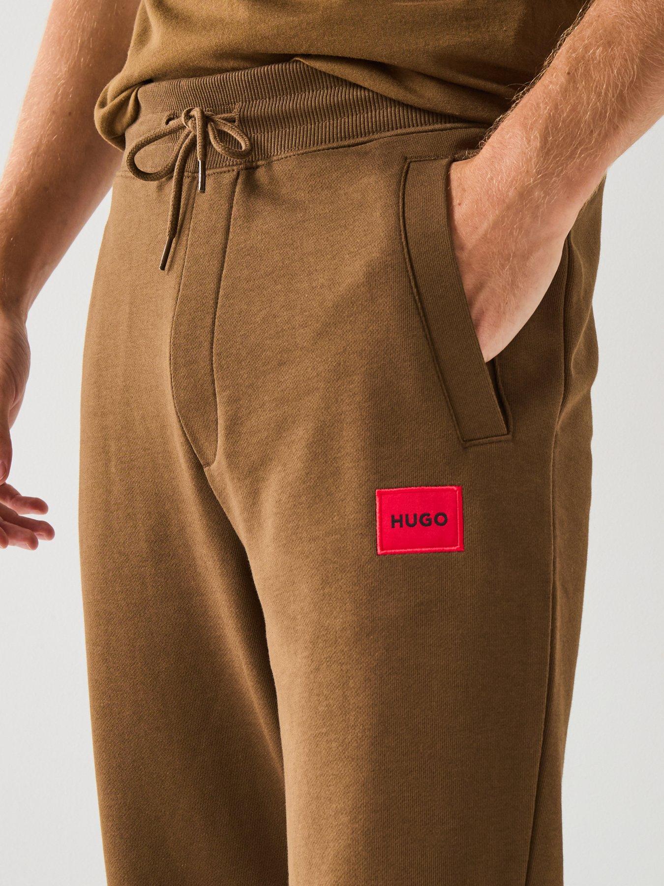 Image 4 of 6 of HUGO Red Patch Logo Cuff Joggers - Brown