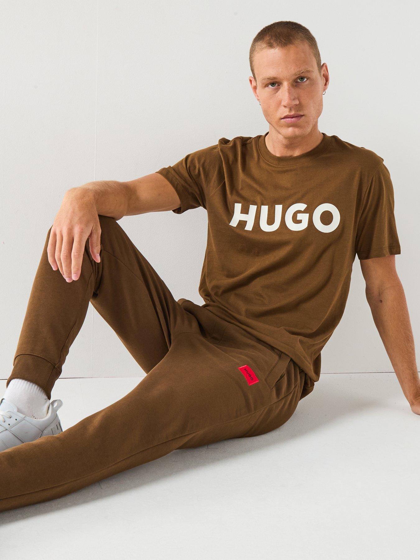 Image 5 of 6 of HUGO Red Patch Logo Cuff Joggers - Brown