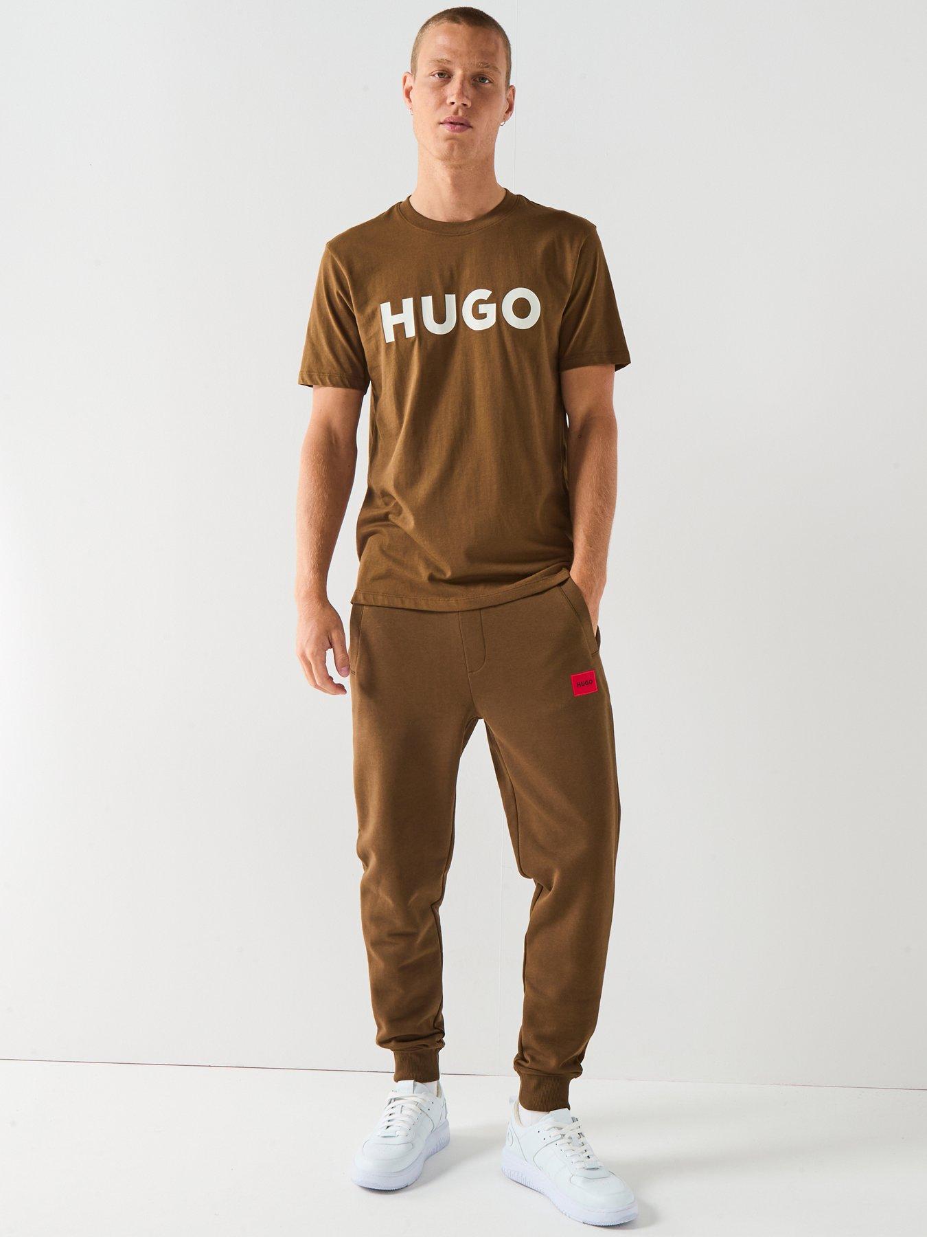 Image 6 of 6 of HUGO Red Patch Logo Cuff Joggers - Brown