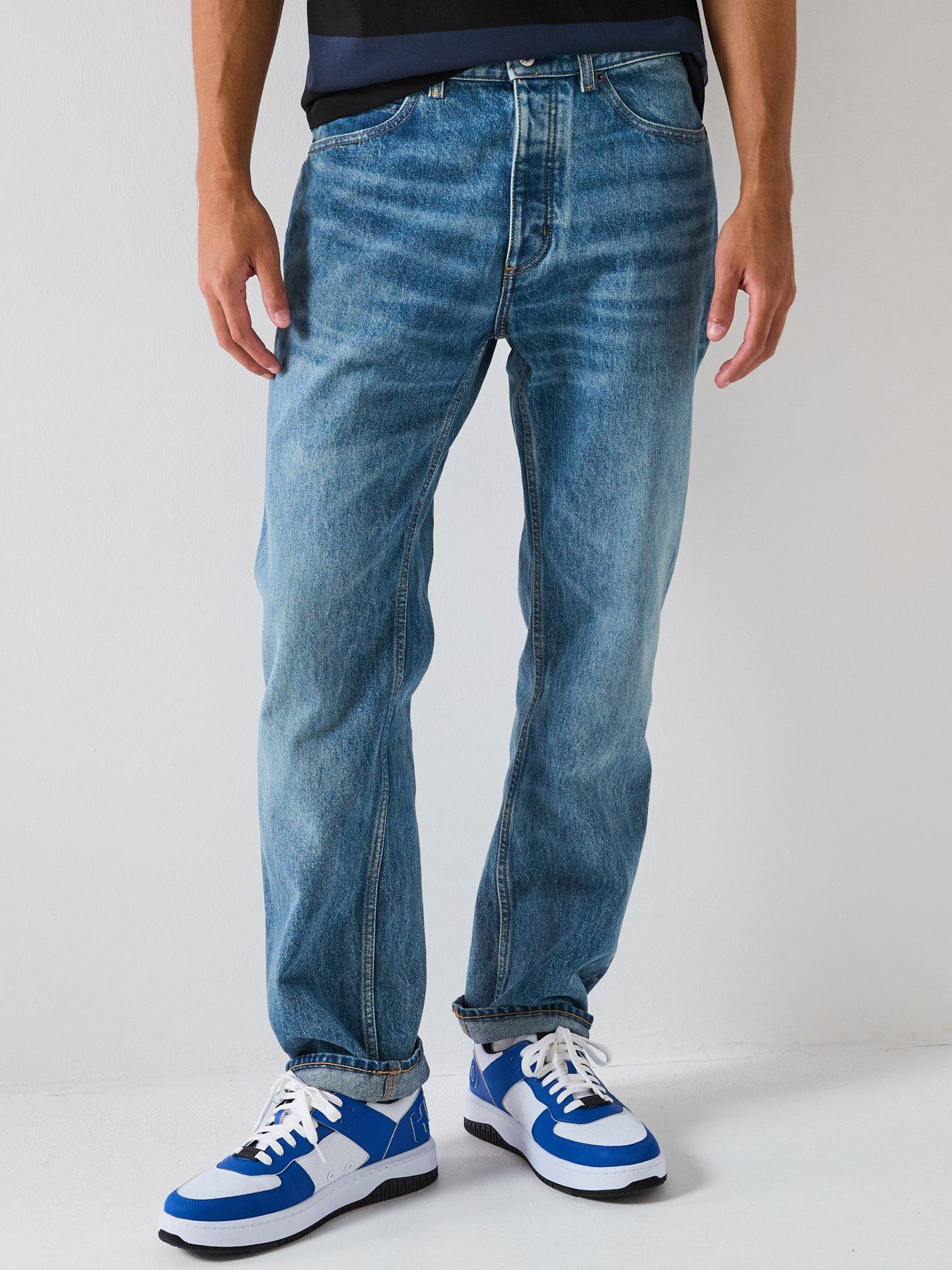 HUGO Jonah Whisker Regular Fit Jeans - Blue