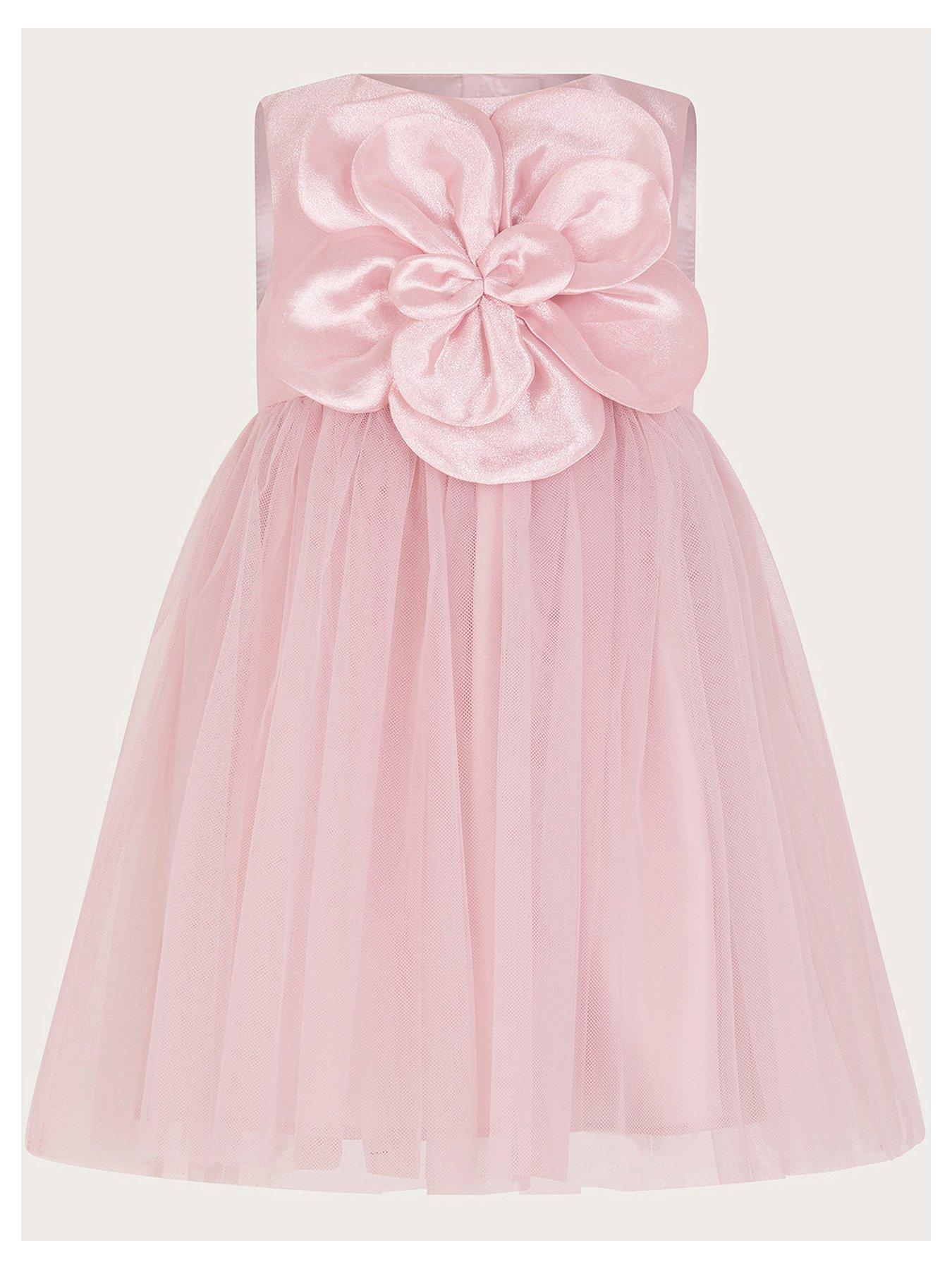 Image 2 of 4 of Monsoon Baby Girls Annabelle 3D Flower Dress - Pink