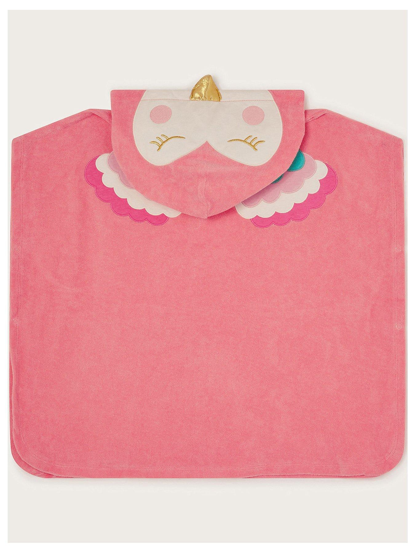 Image 2 of 3 of Monsoon Baby Girls Flamingo Poncho - Pink