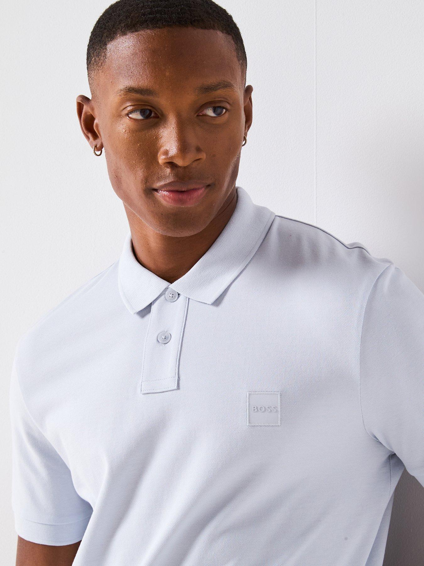 BOSS Passenger Slim Fit Tonal Patch Logo Polo Shirt - Grey