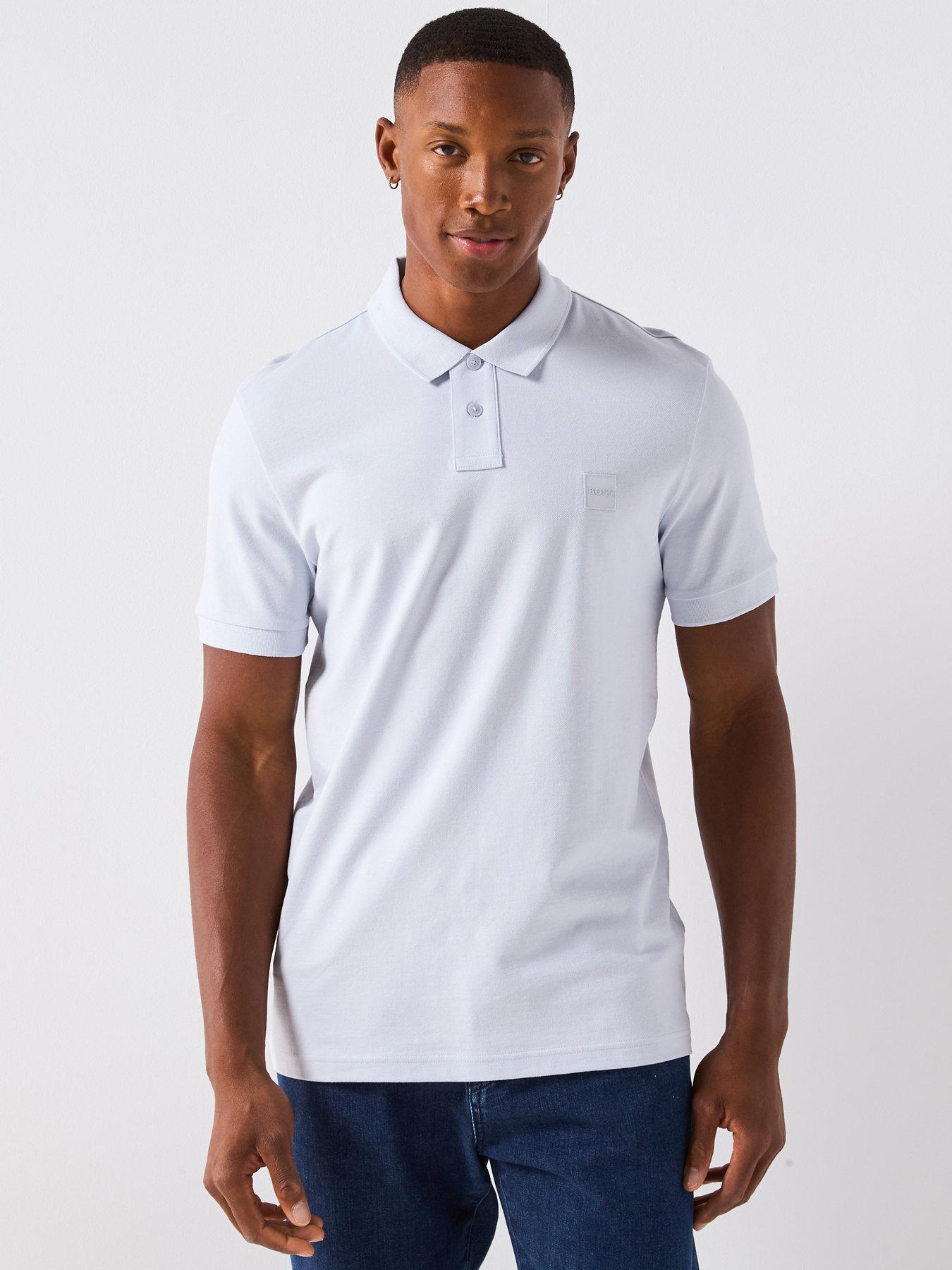 undefined Boss Passenger Slim Fit Tonal Patch Logo Polo Shirt - Grey