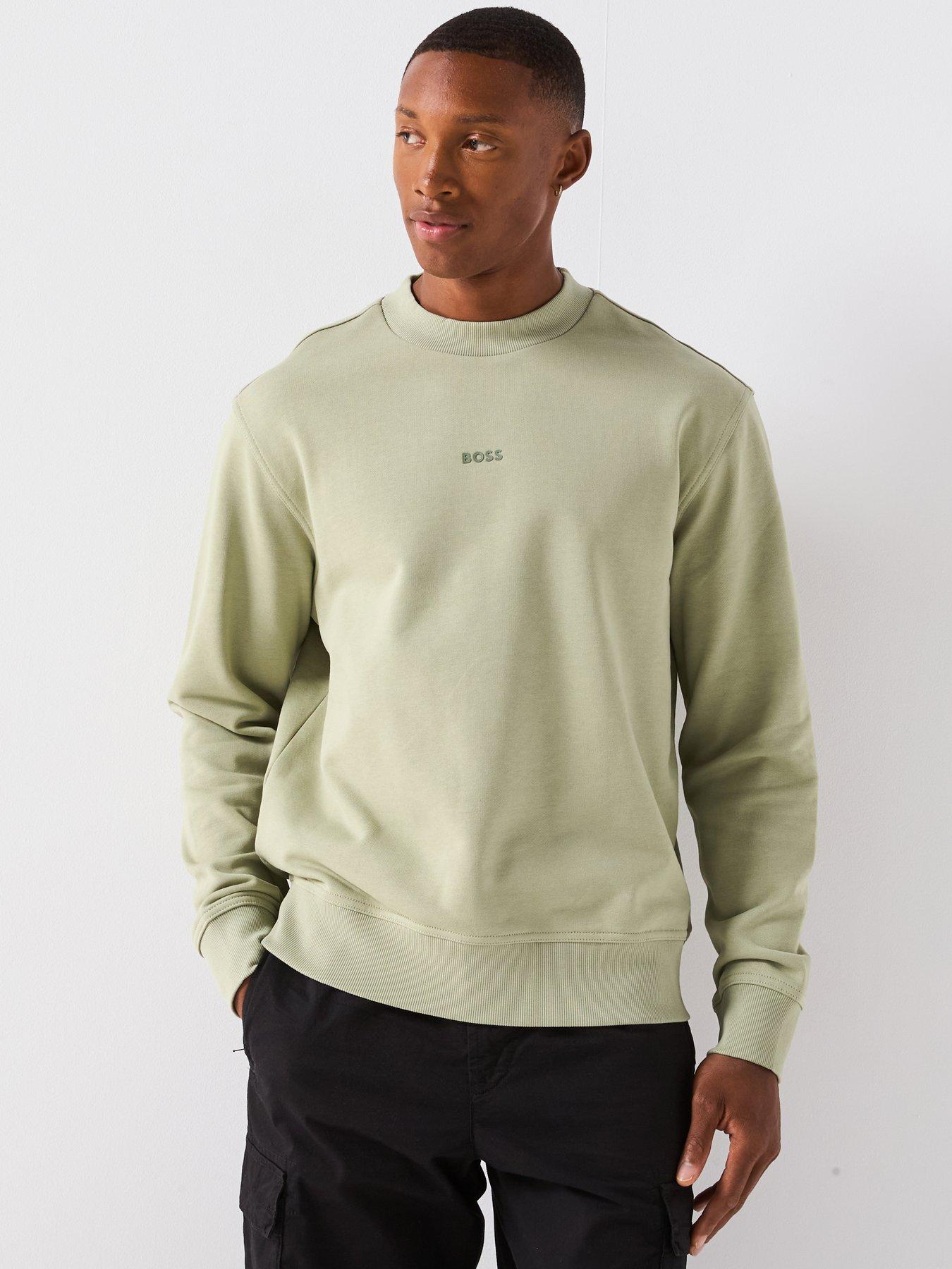 undefined Wesmallcrew Relaxed Fit Centre Logo Crew Sweater - Green