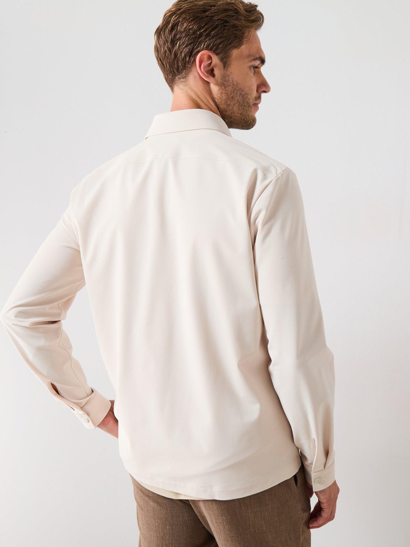 Image 2 of 6 of BOSS P-Leo Relaxed Fit Performance Tech Overshirt - Natural