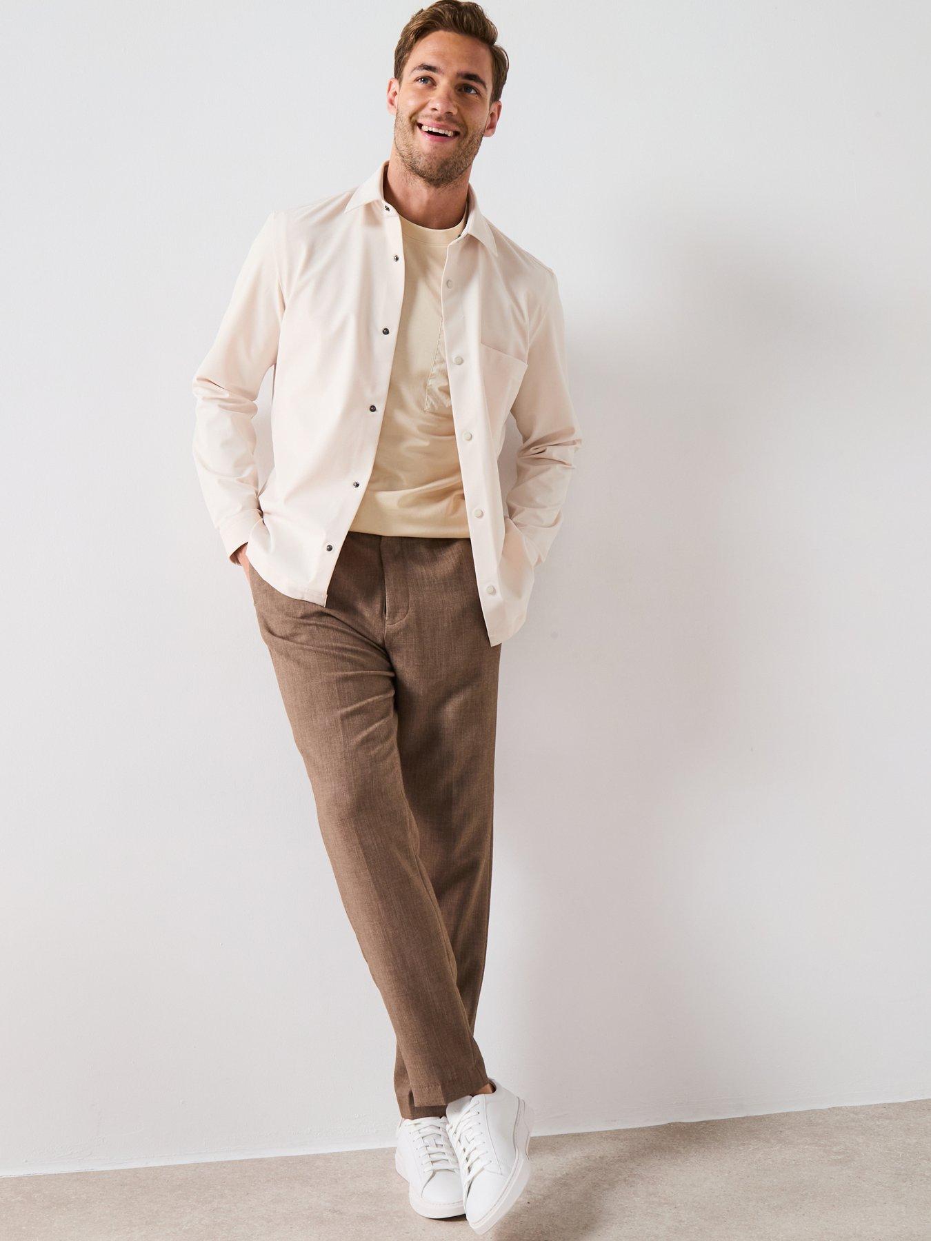 Image 3 of 6 of BOSS P-Leo Relaxed Fit Performance Tech Overshirt - Natural