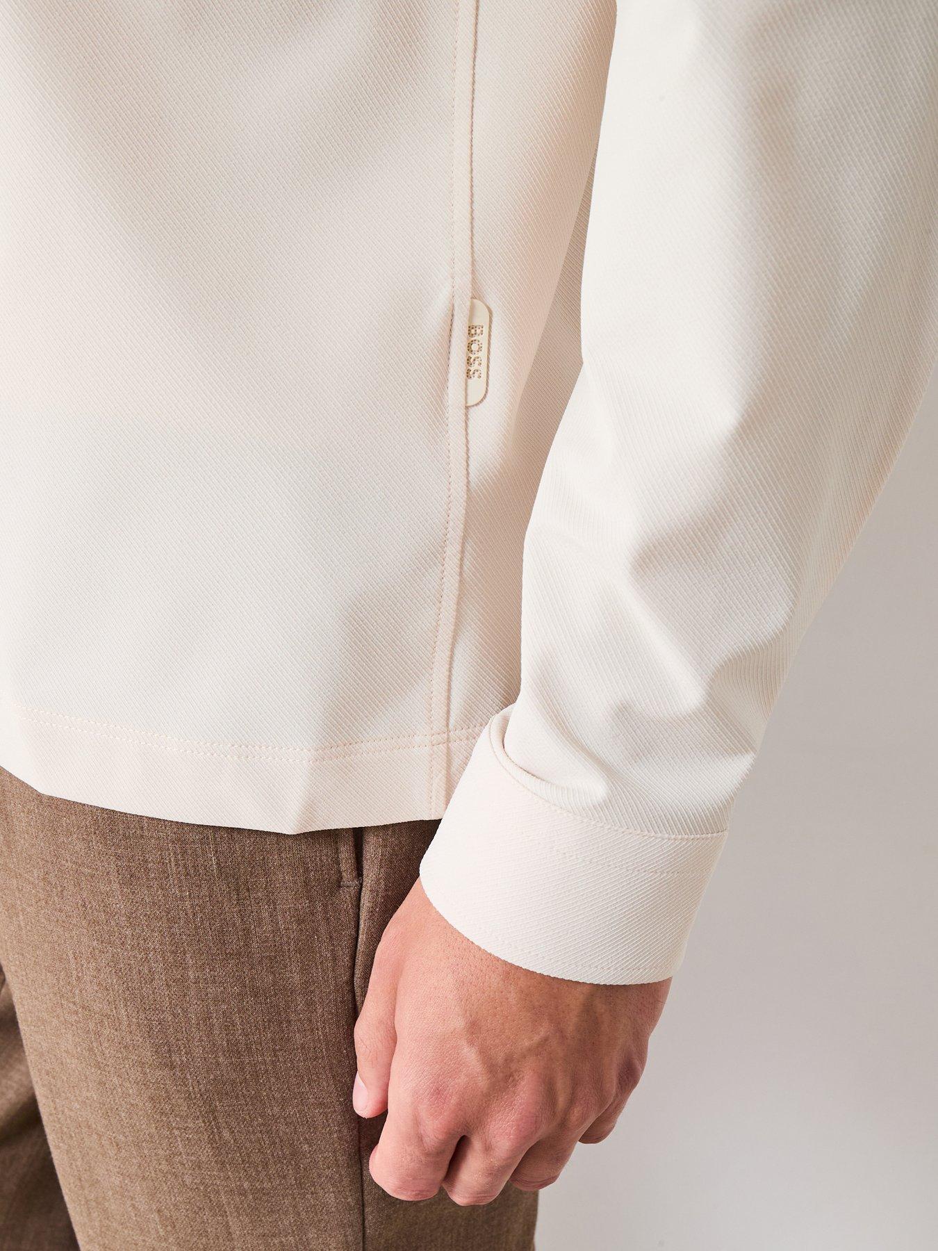 Image 5 of 6 of BOSS P-Leo Relaxed Fit Performance Tech Overshirt - Natural
