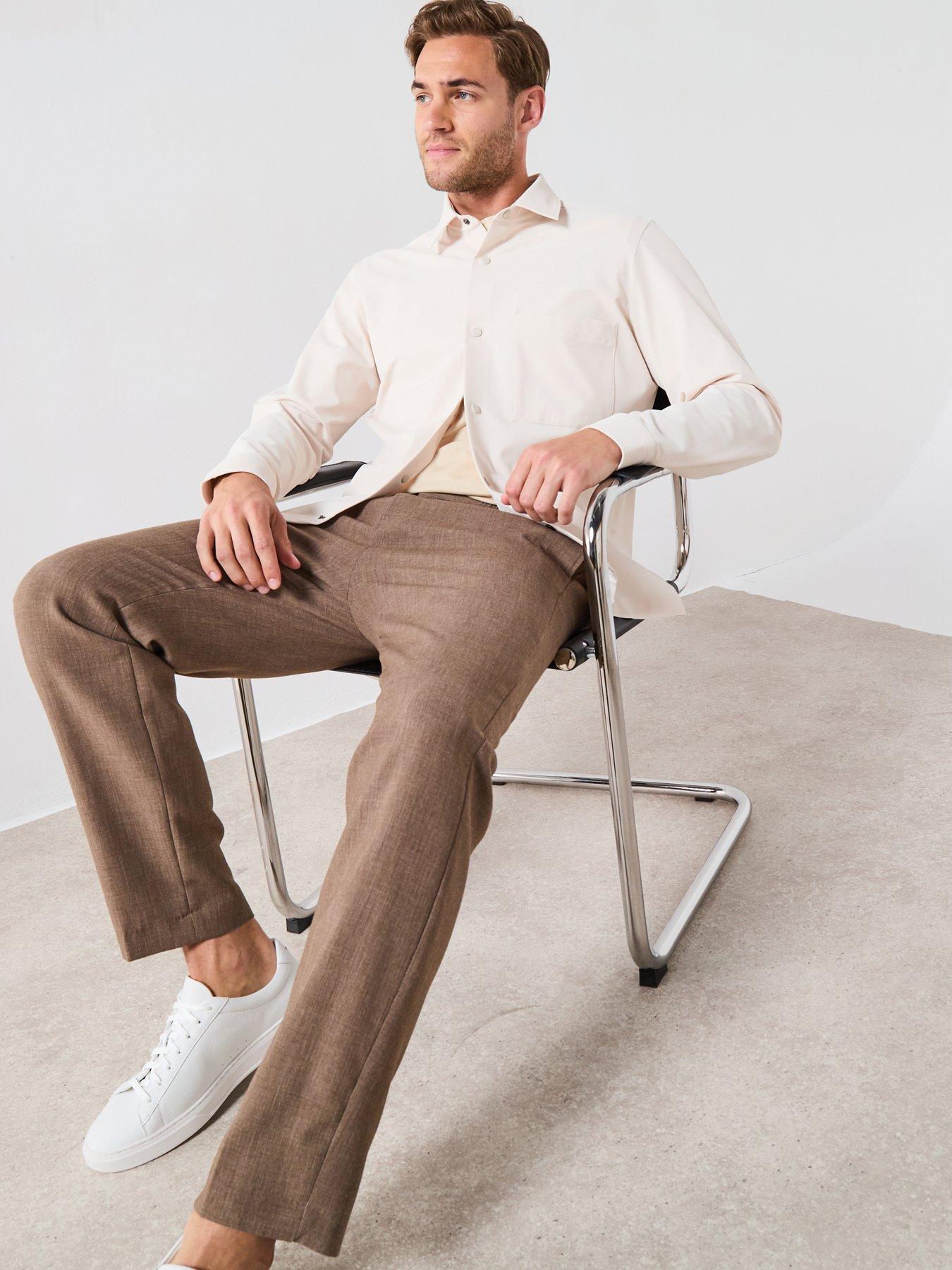 Image 6 of 6 of BOSS P-Leo Relaxed Fit Performance Tech Overshirt - Natural