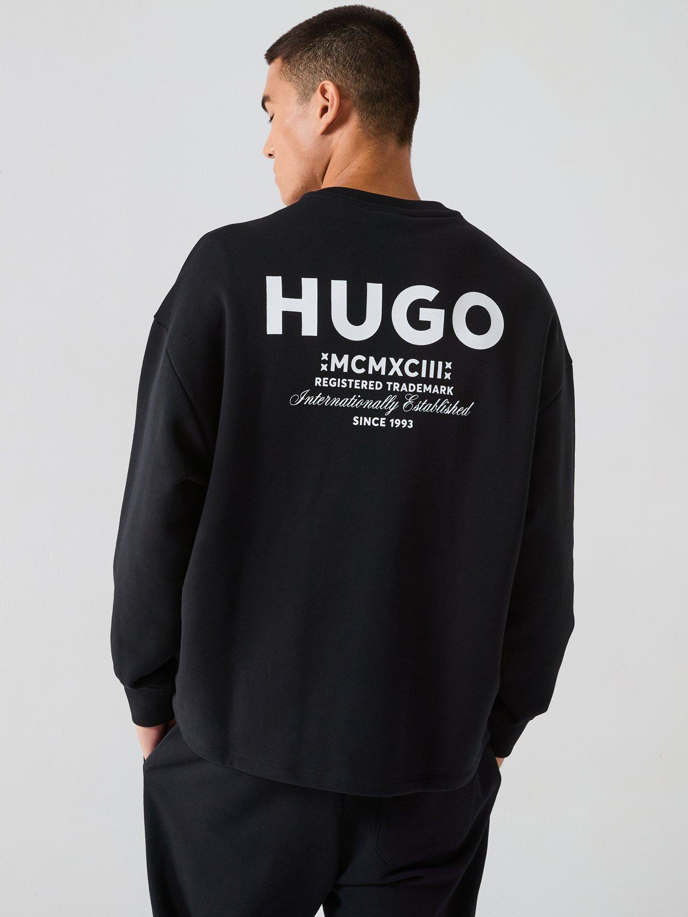 Hugo Blue Naviu Loose International Logo Crew Sweat - Black