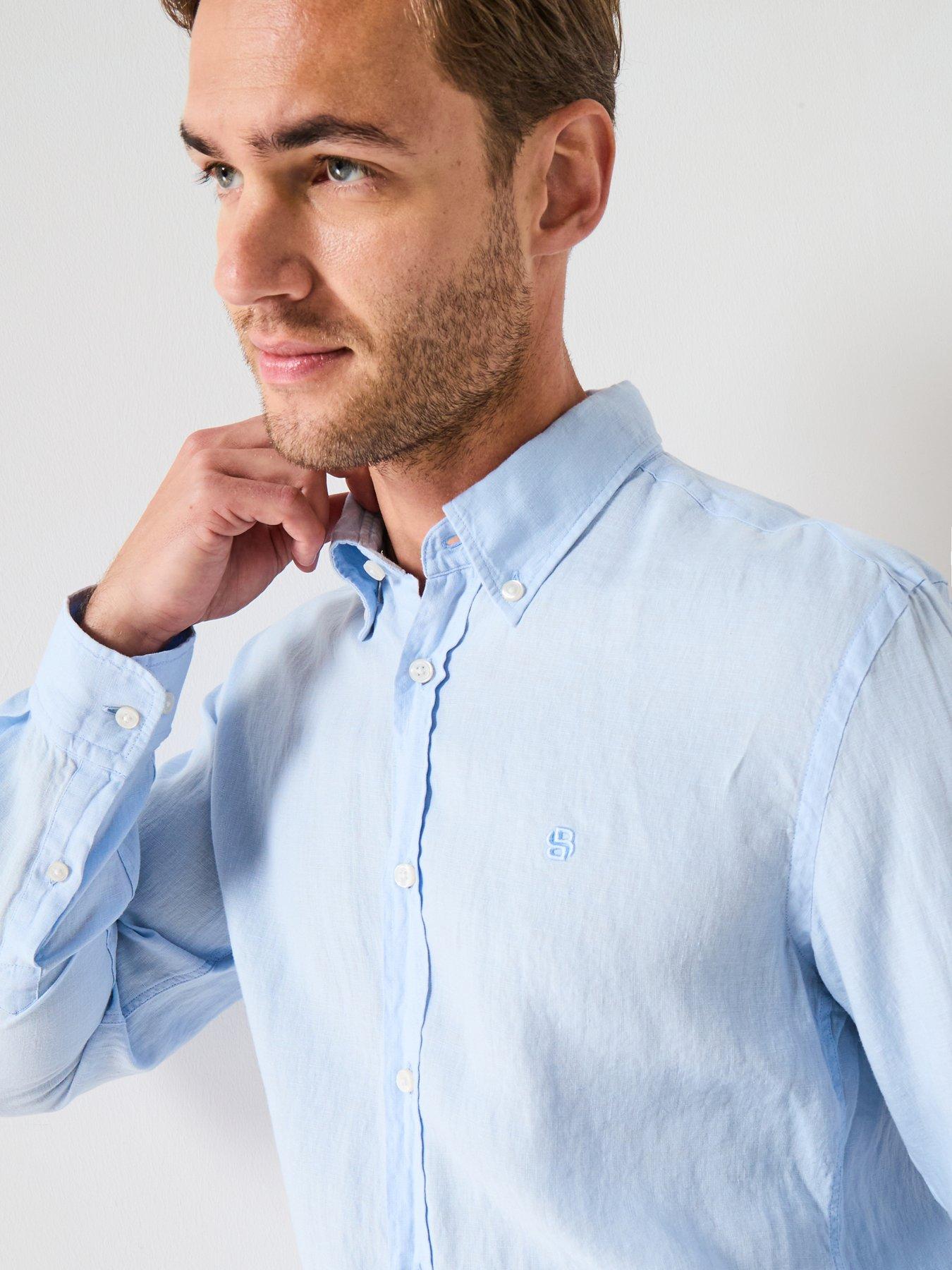 Image 1 of 6 of BOSS H-Roan Button Down Slim Fit Shirt - Light Blue