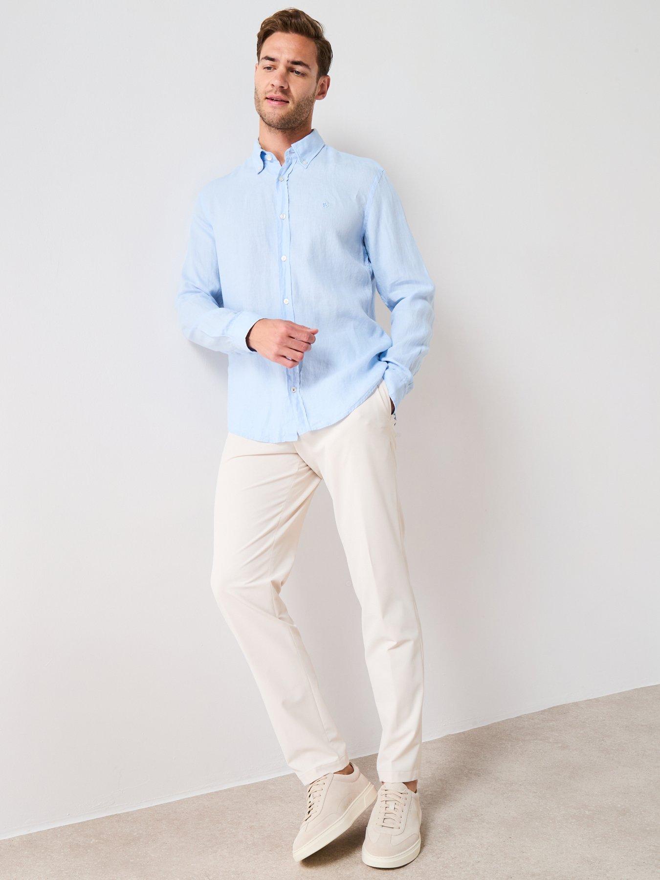 Image 3 of 6 of BOSS H-Roan Button Down Slim Fit Shirt - Light Blue
